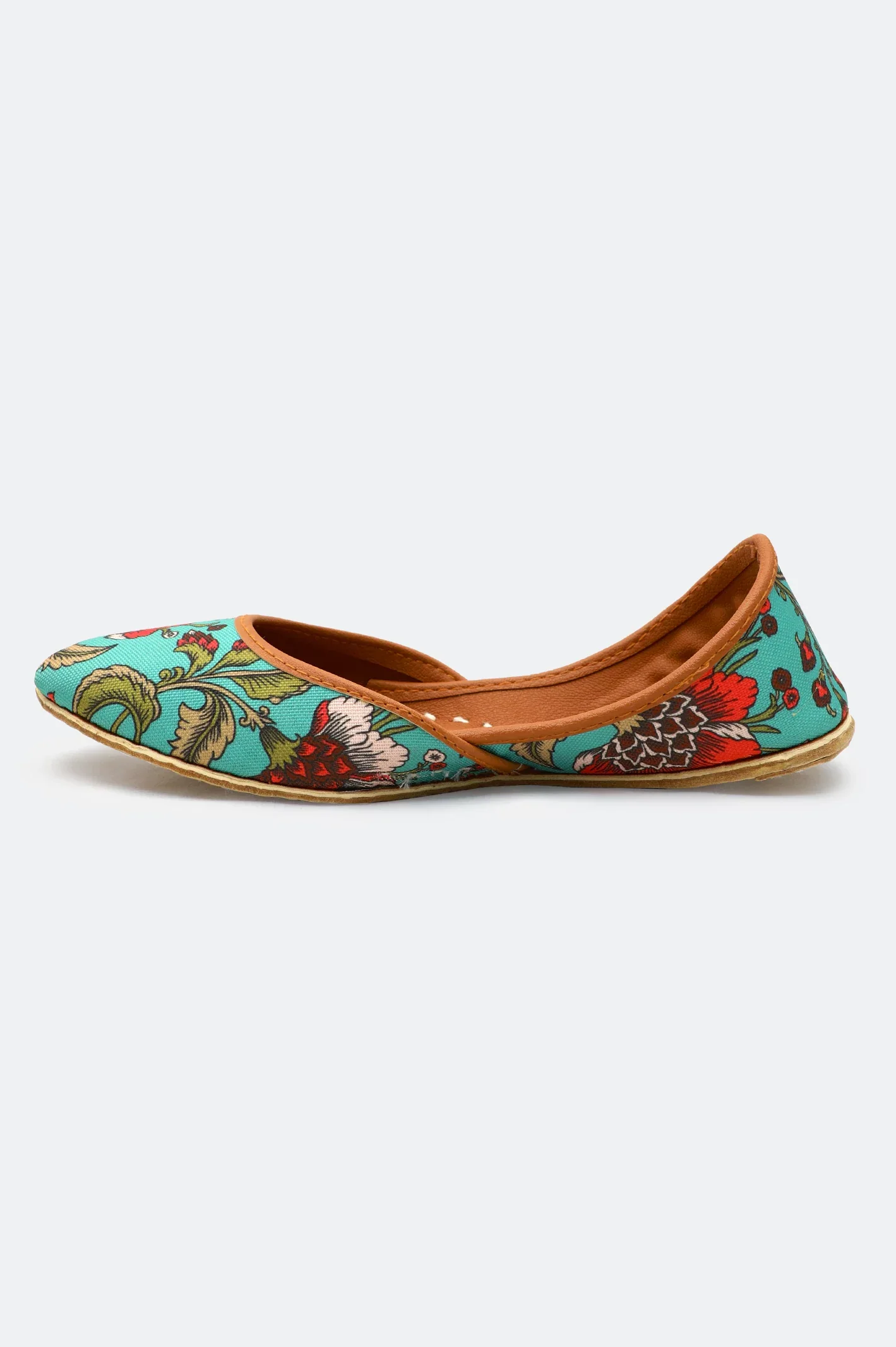 Canvas Printed Green Khussa for Women - Image 4