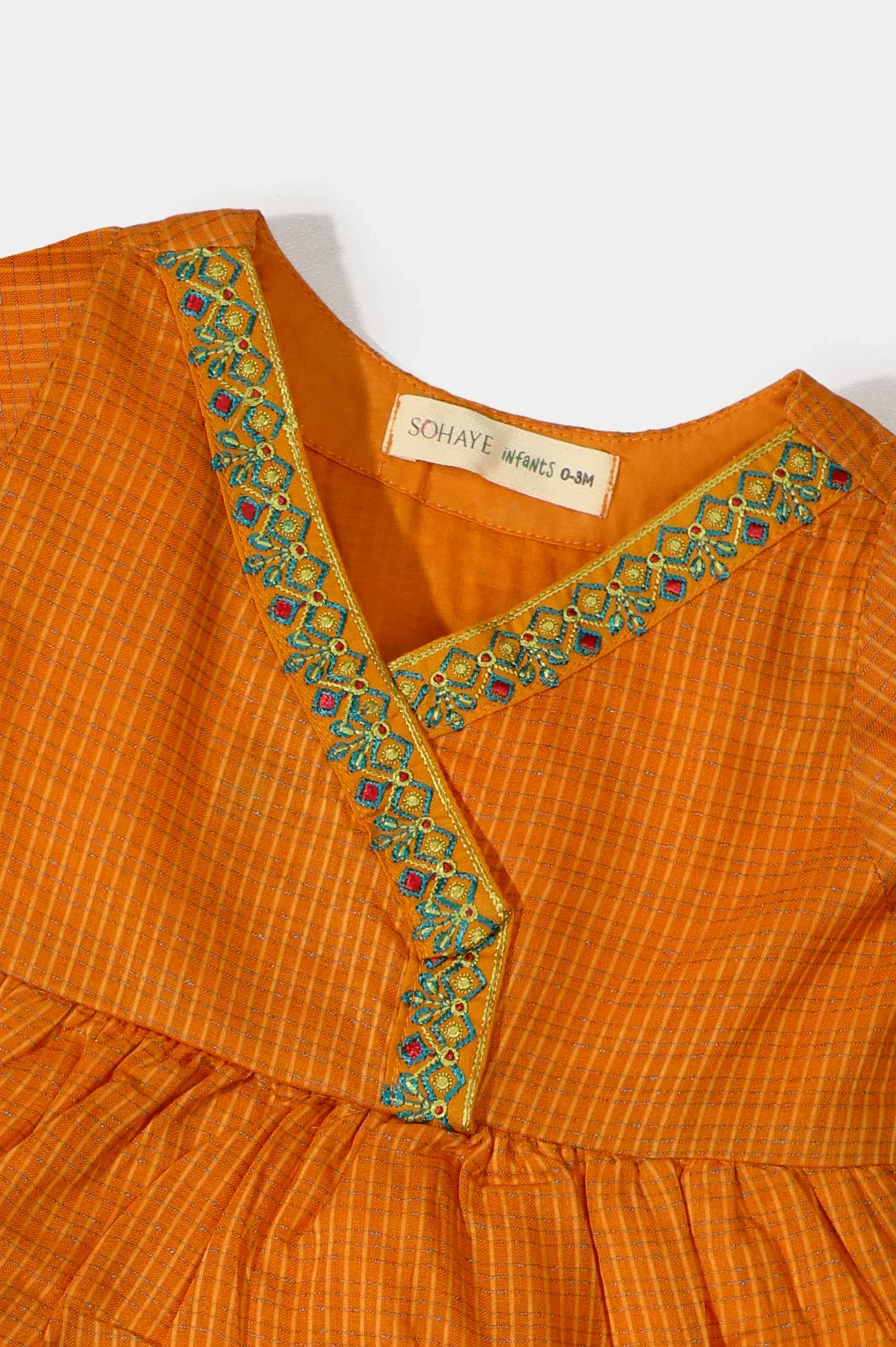 Yarn Dyed Orange Infant's 2PC Suit - Image 2
