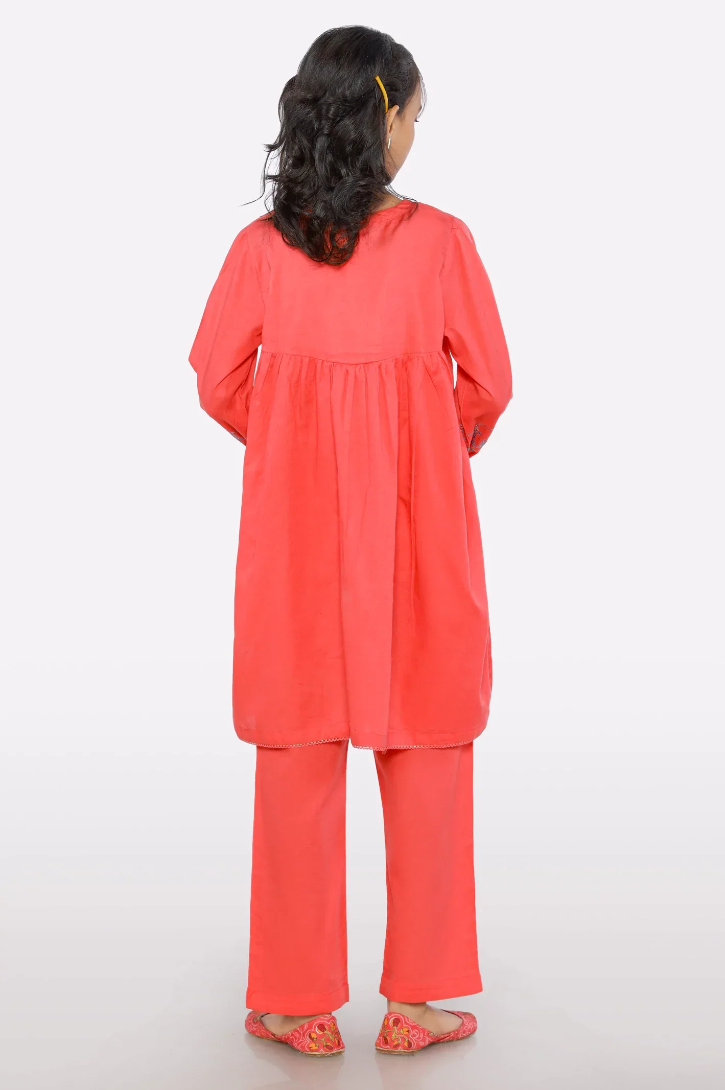 Coral Embroidered Girls 2PC - Image 3
