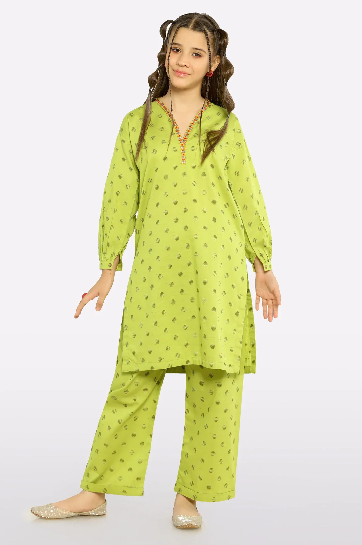 Light Green Stylised Girls 2PC - Image 2