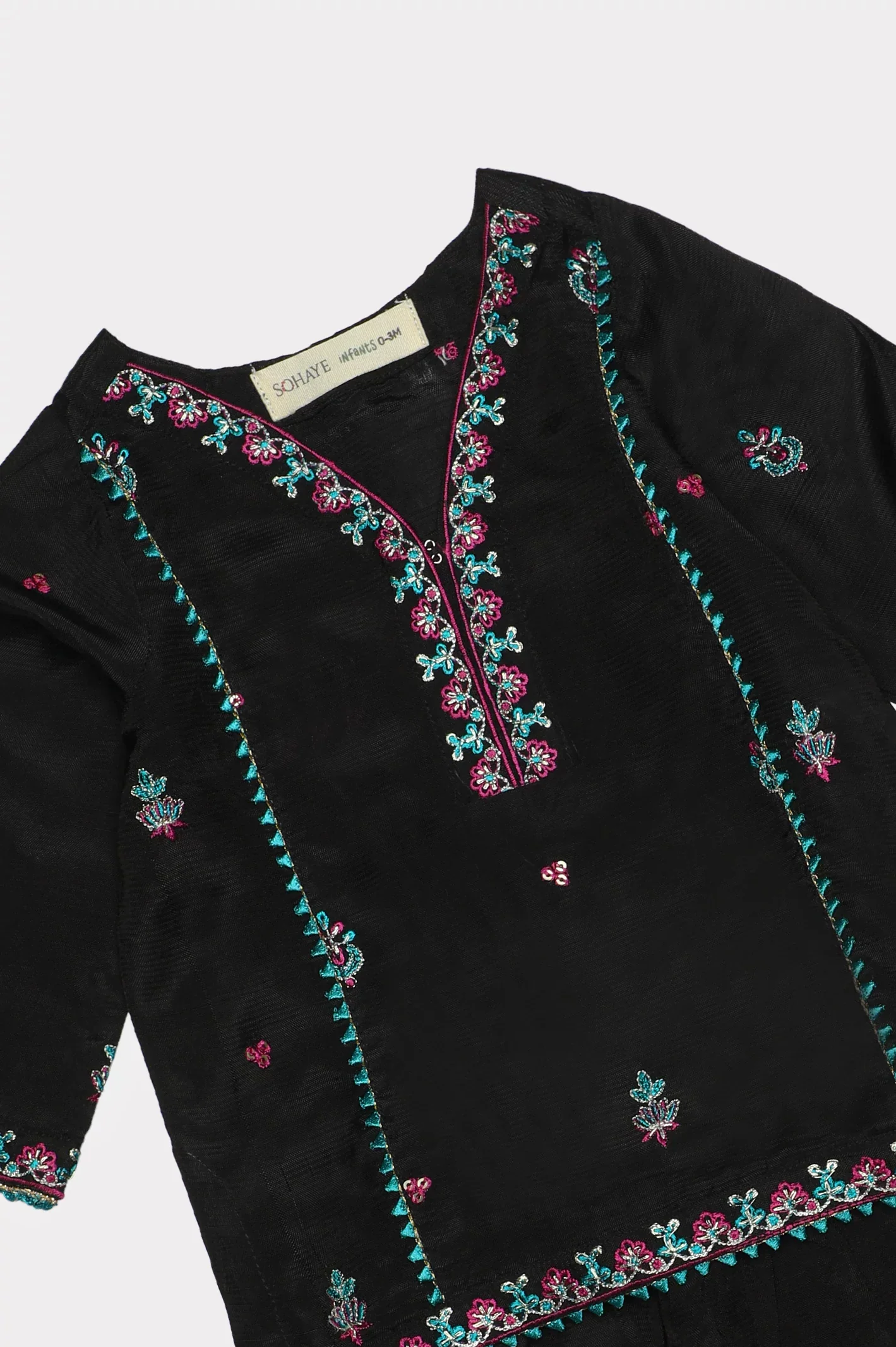 Black Embroidered Infant 2PC - Image 2