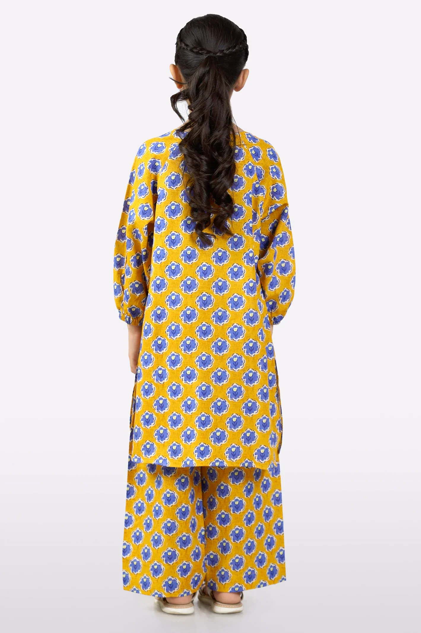 Yellow Printed Girls 2PC - Image 3