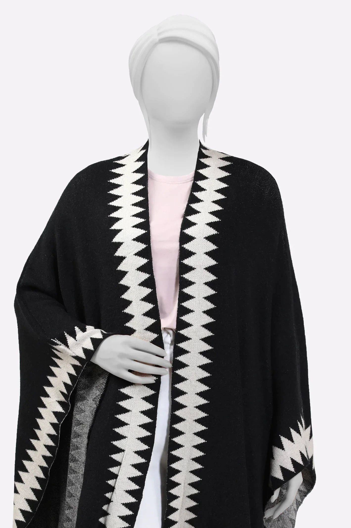 Women's Black Cap Shawl - Image 2