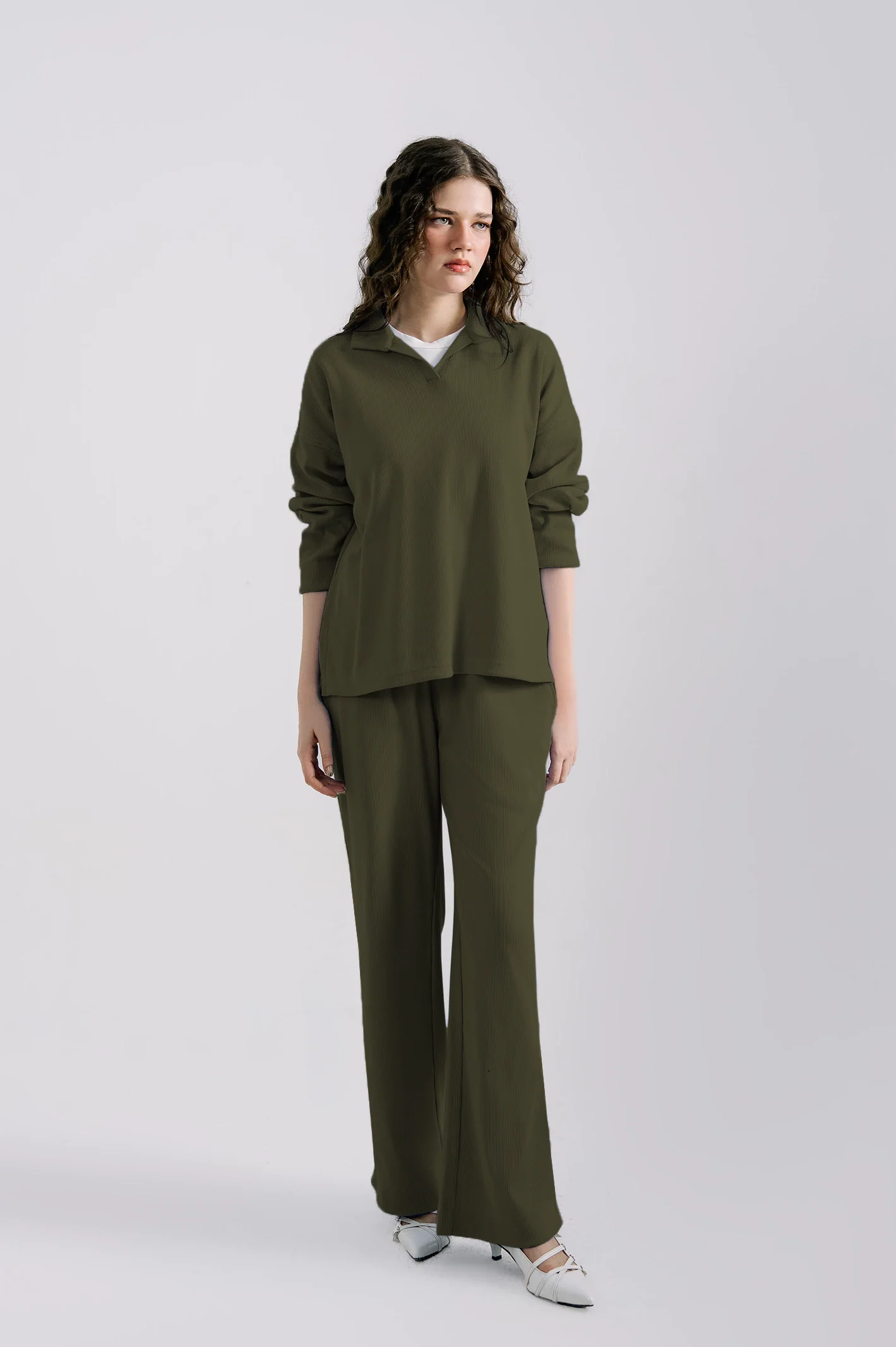 Knitted Olive Co-ord Set - Image 2