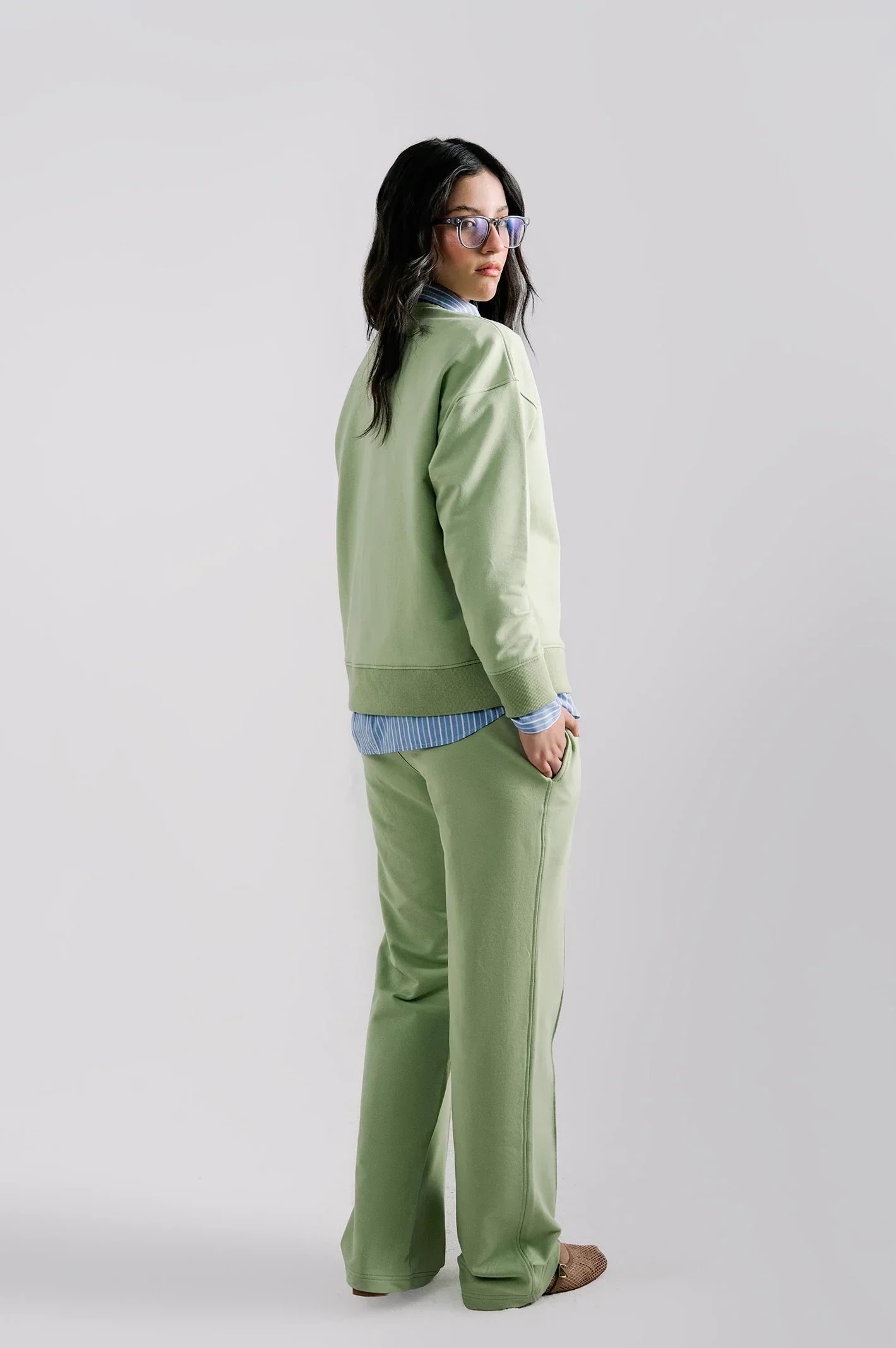 Knitted Terry-Light Green Co-ord Set - Image 4