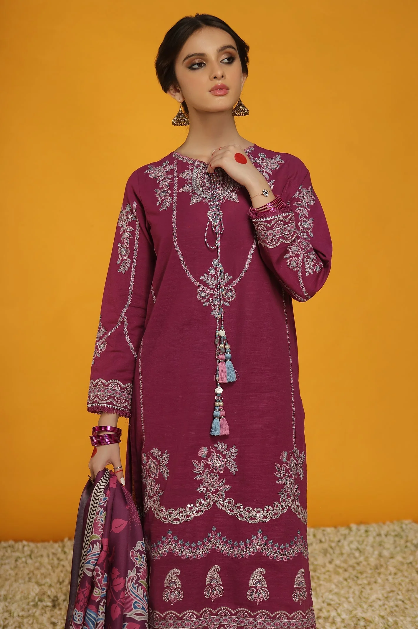 3PC Unstitched Embroidered - Image 3