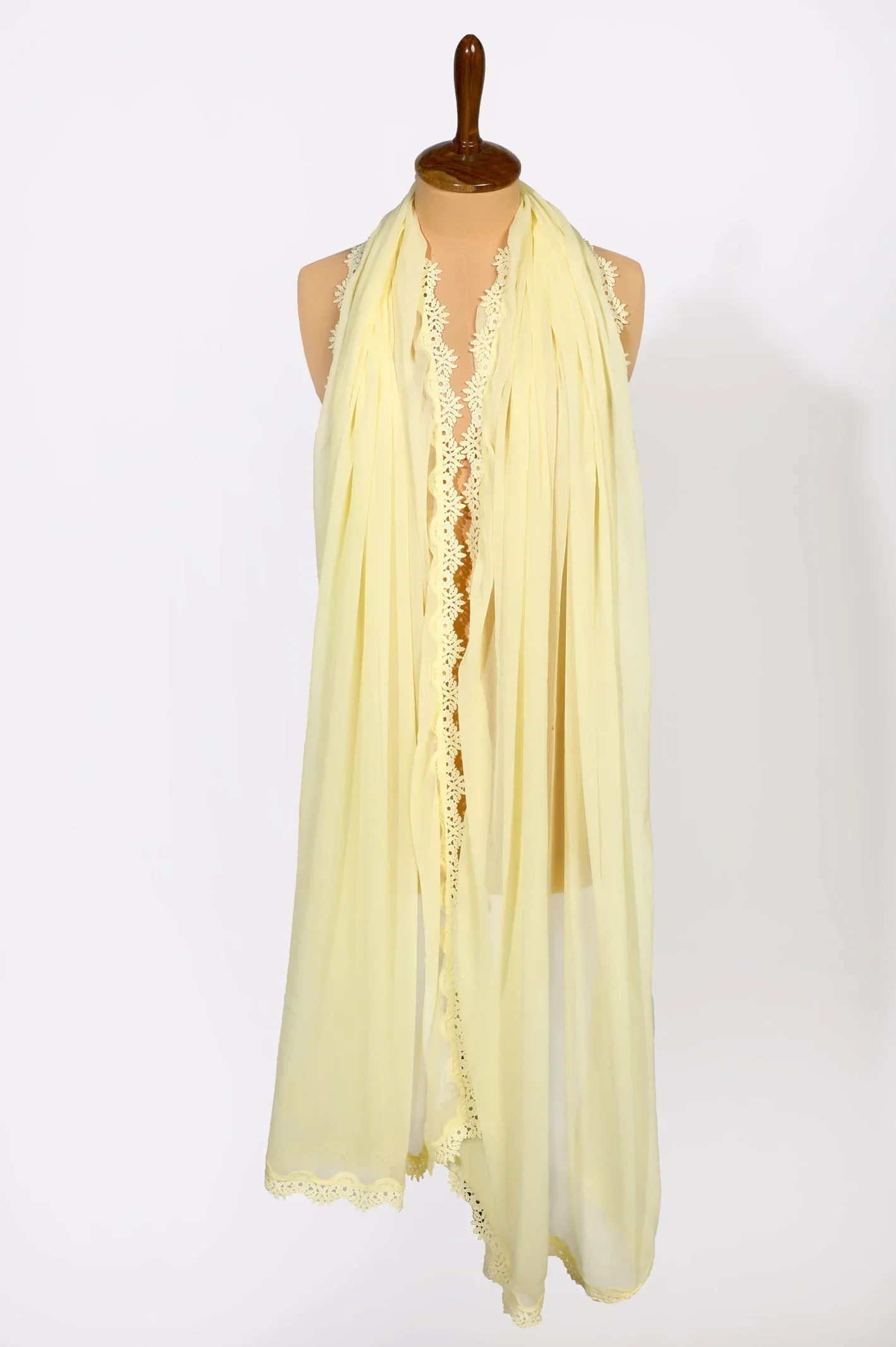 Chiffon Yellow Lace Dupatta - Image 3