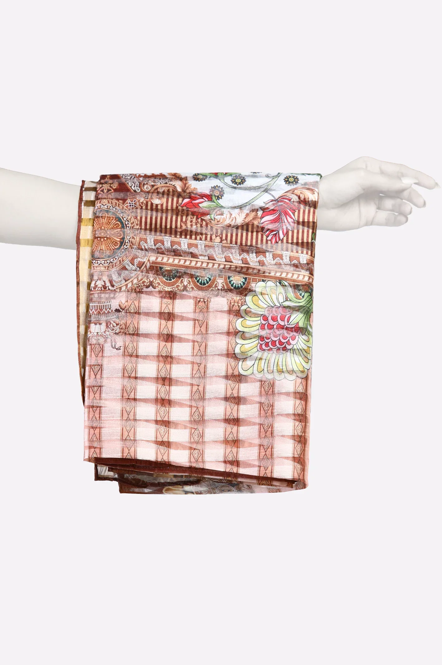 Lurex Pink Plain Dupatta