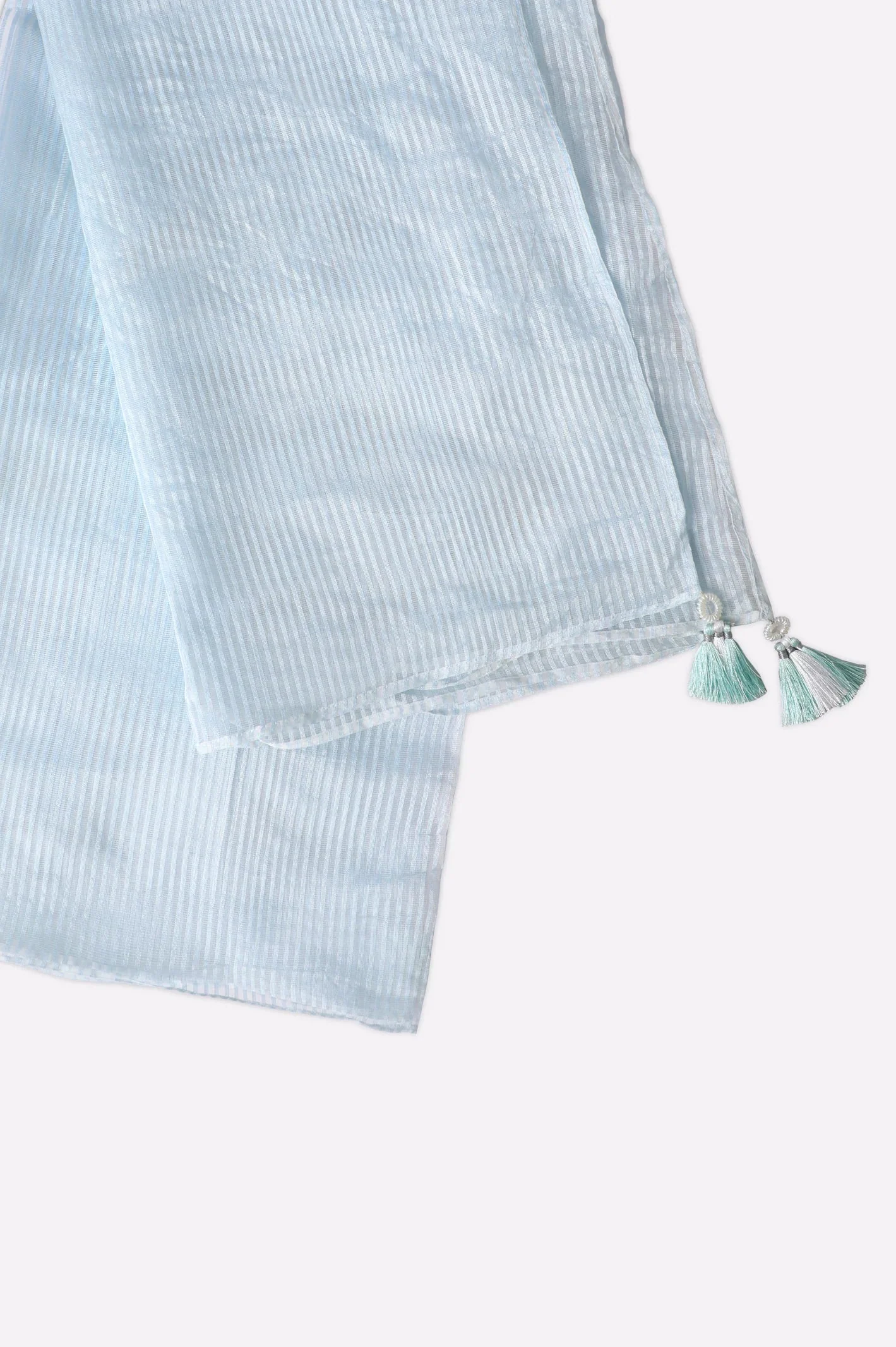 Net Light Blue Dupatta - Image 2