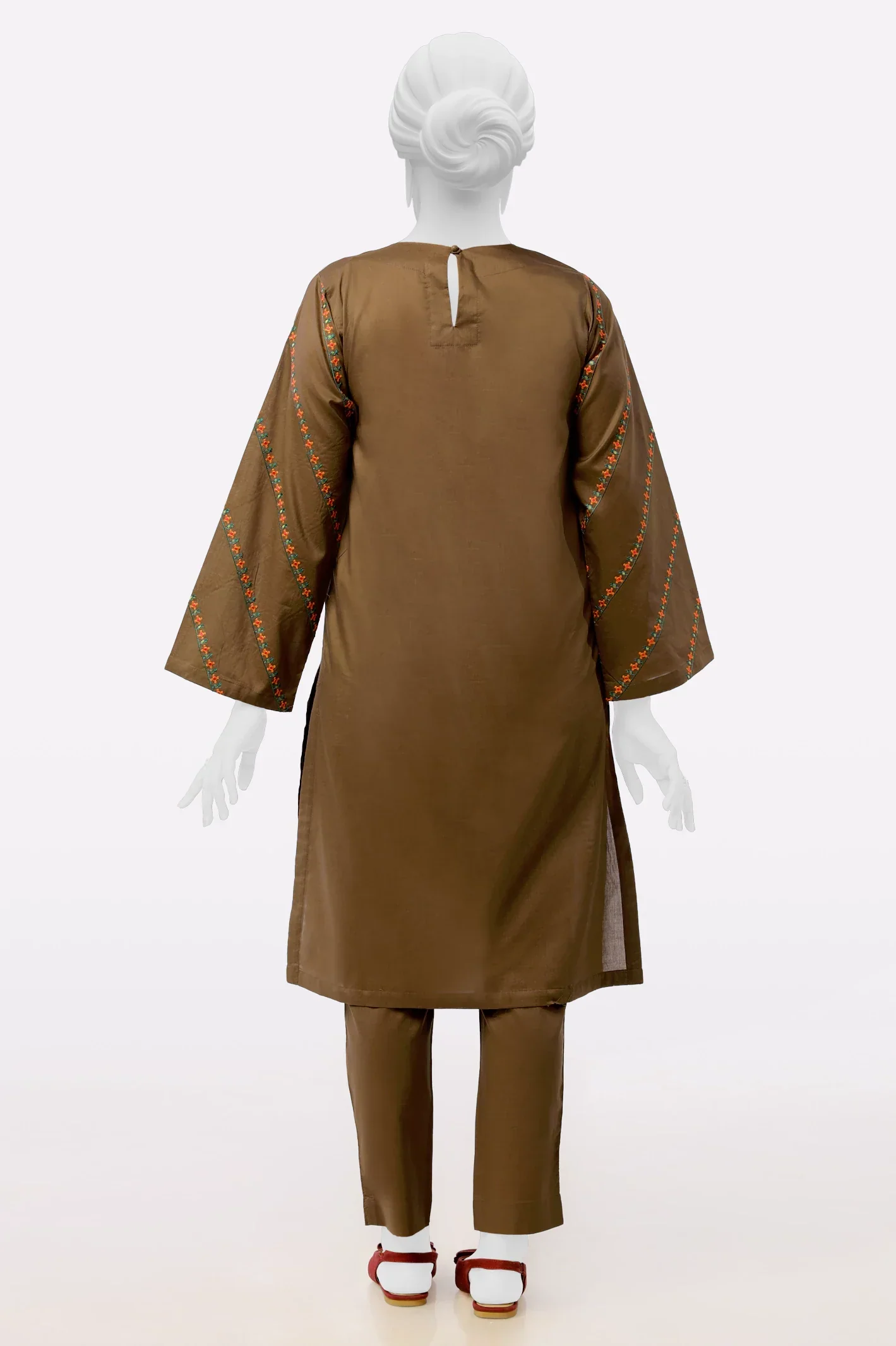 Brown Embroidered 2PC - Image 3