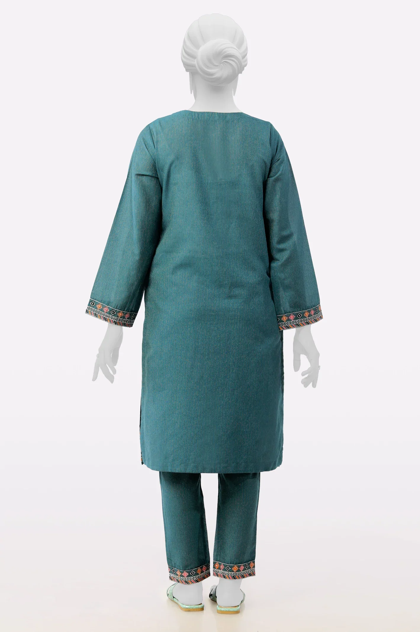 Green Embroidered 2PC - Image 3