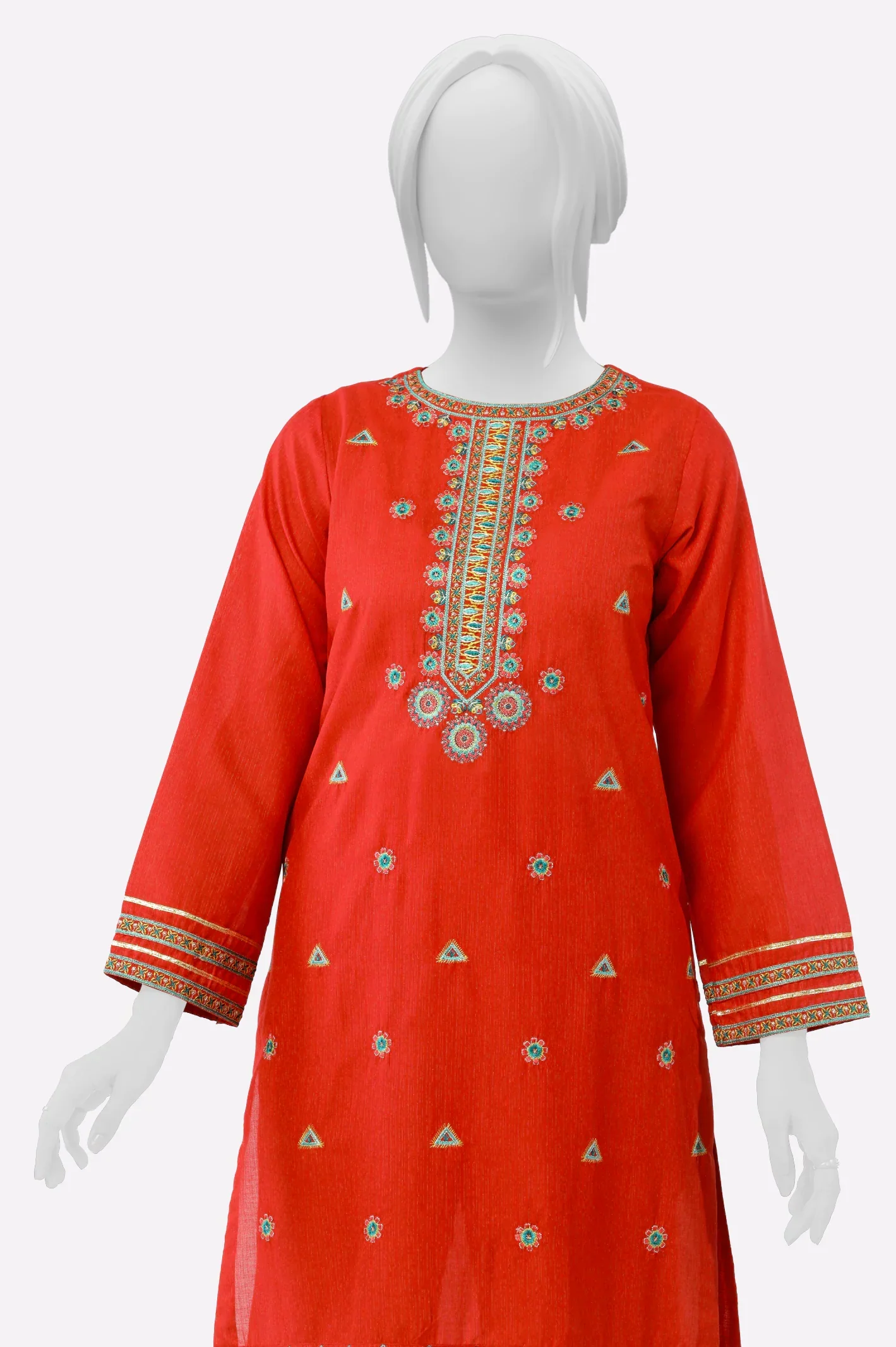 Red Embroidered 2PC - Image 2
