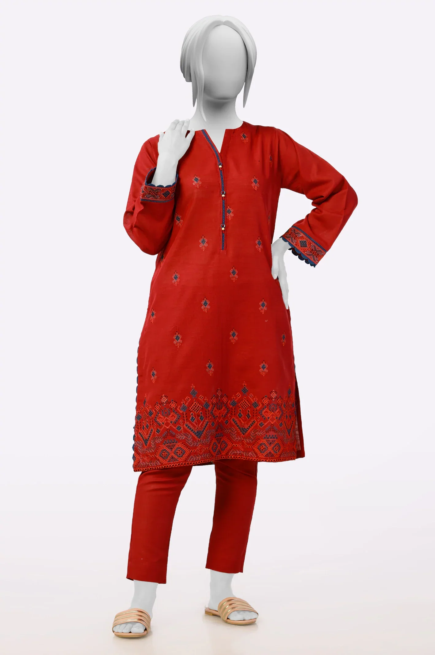 Maroon Khaddar 2PC Suit