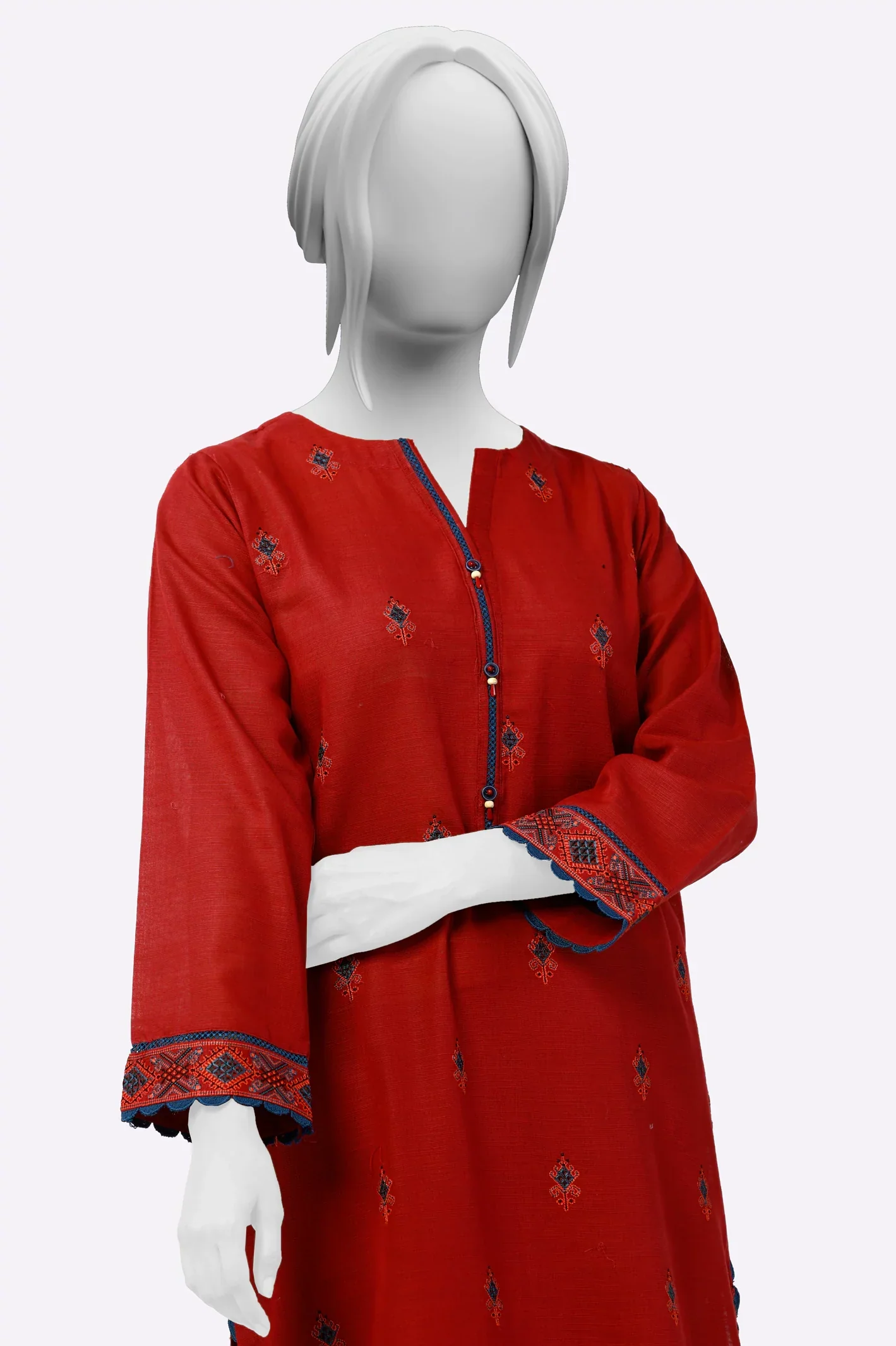 Maroon Khaddar 2PC Suit - Image 2