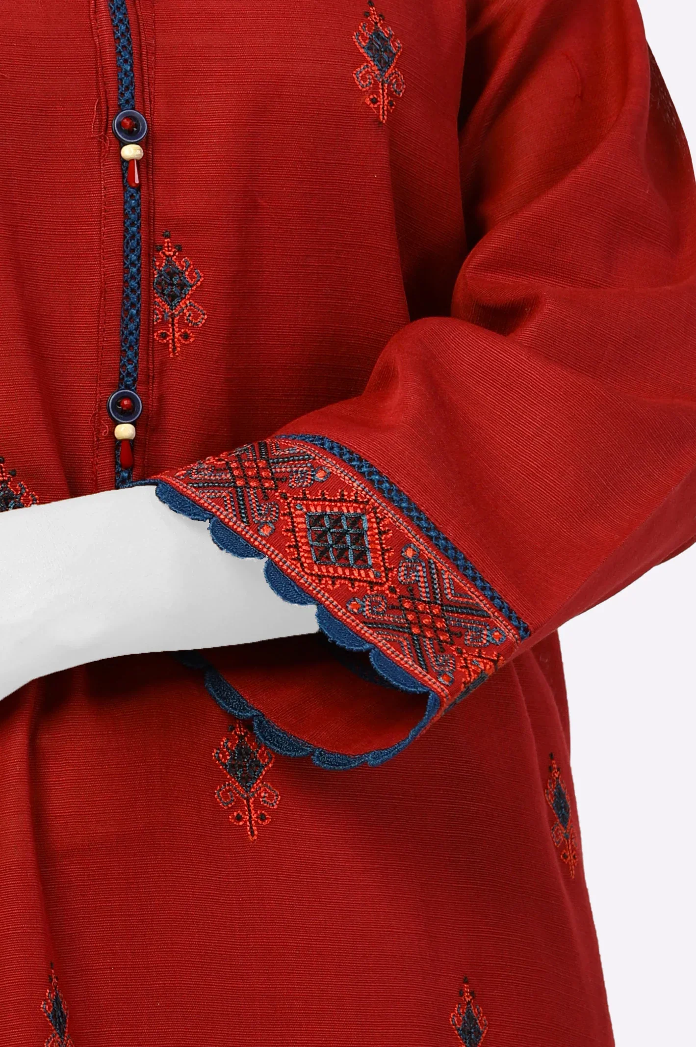 Maroon Khaddar 2PC Suit - Image 3