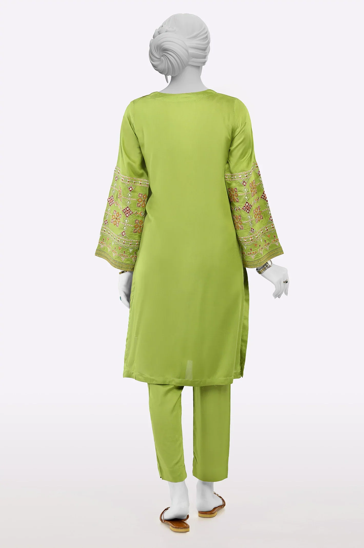 Green Embroidered 2PC - Image 3