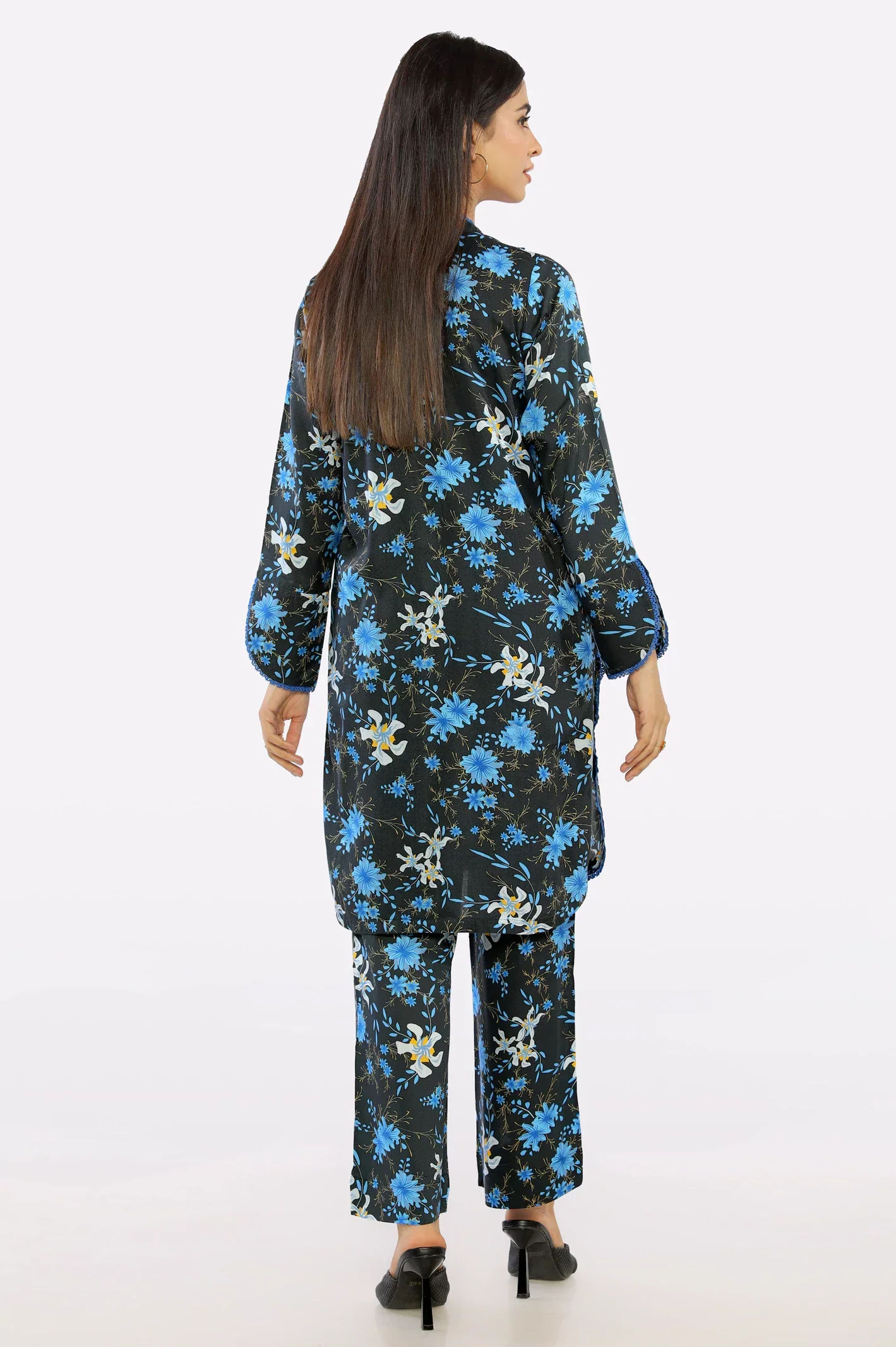 2PC Black Ready To Wear Printed Suit - Image 4