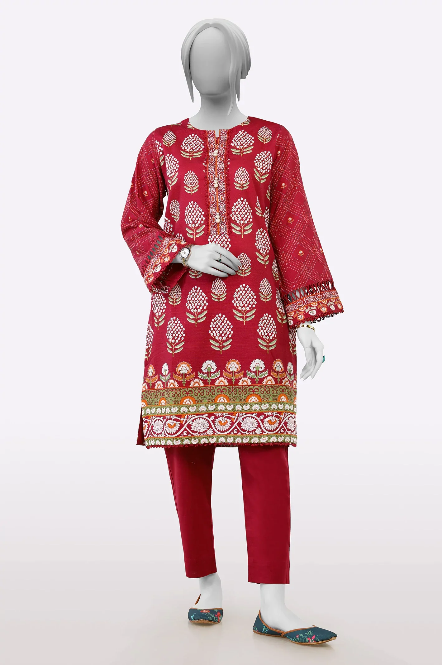 Khaddar Pink Printed 2PC