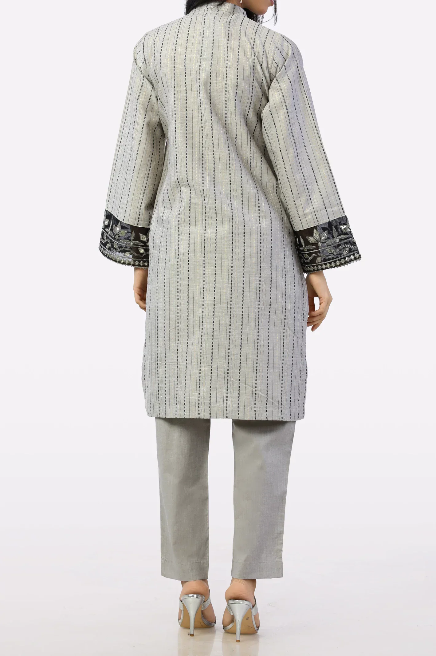 Grey Embroidered 2PC - Image 3