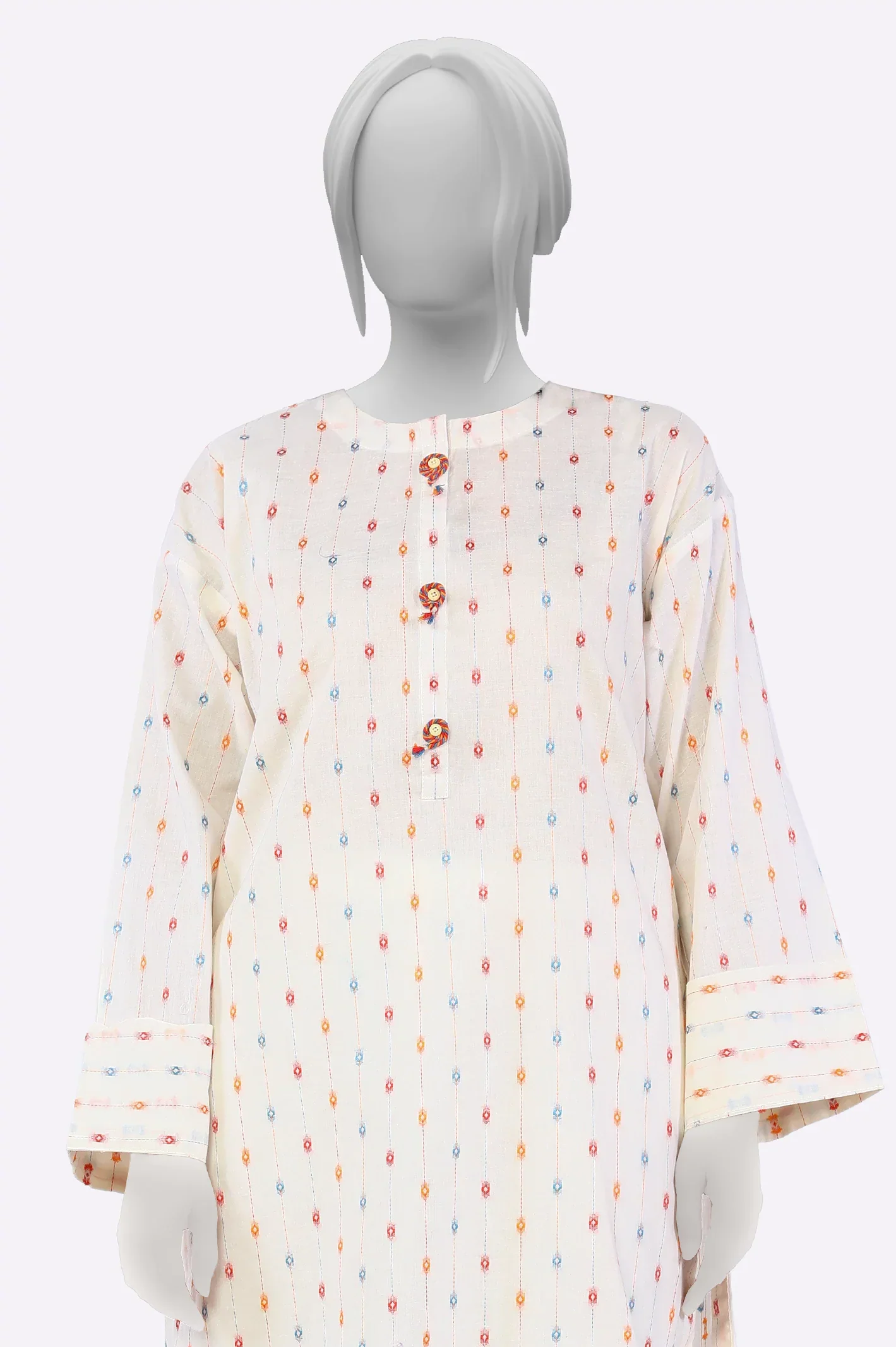 Jacquard White Stylised 2PC - Image 2