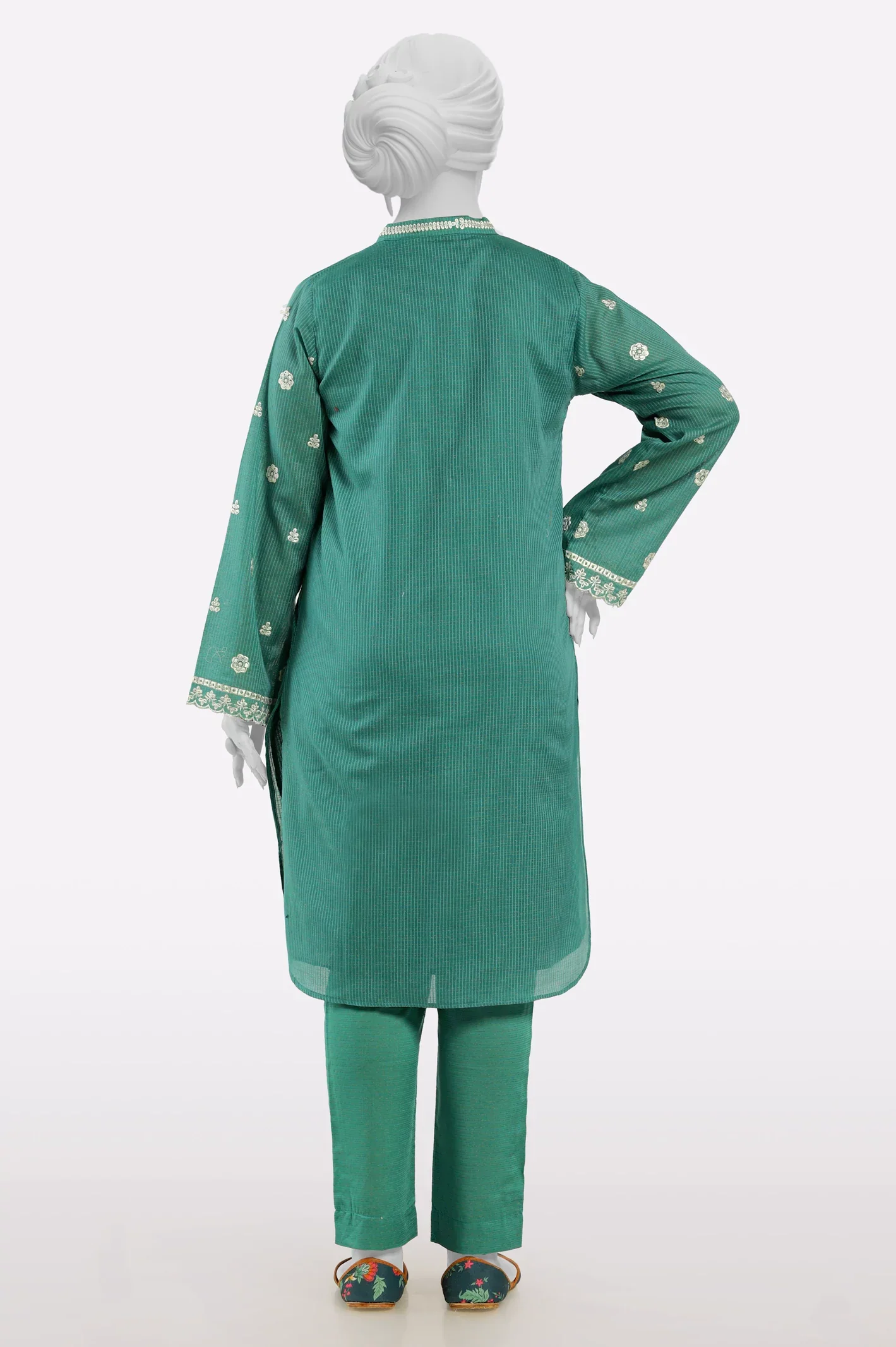 Green Embroidered 2PC - Image 3
