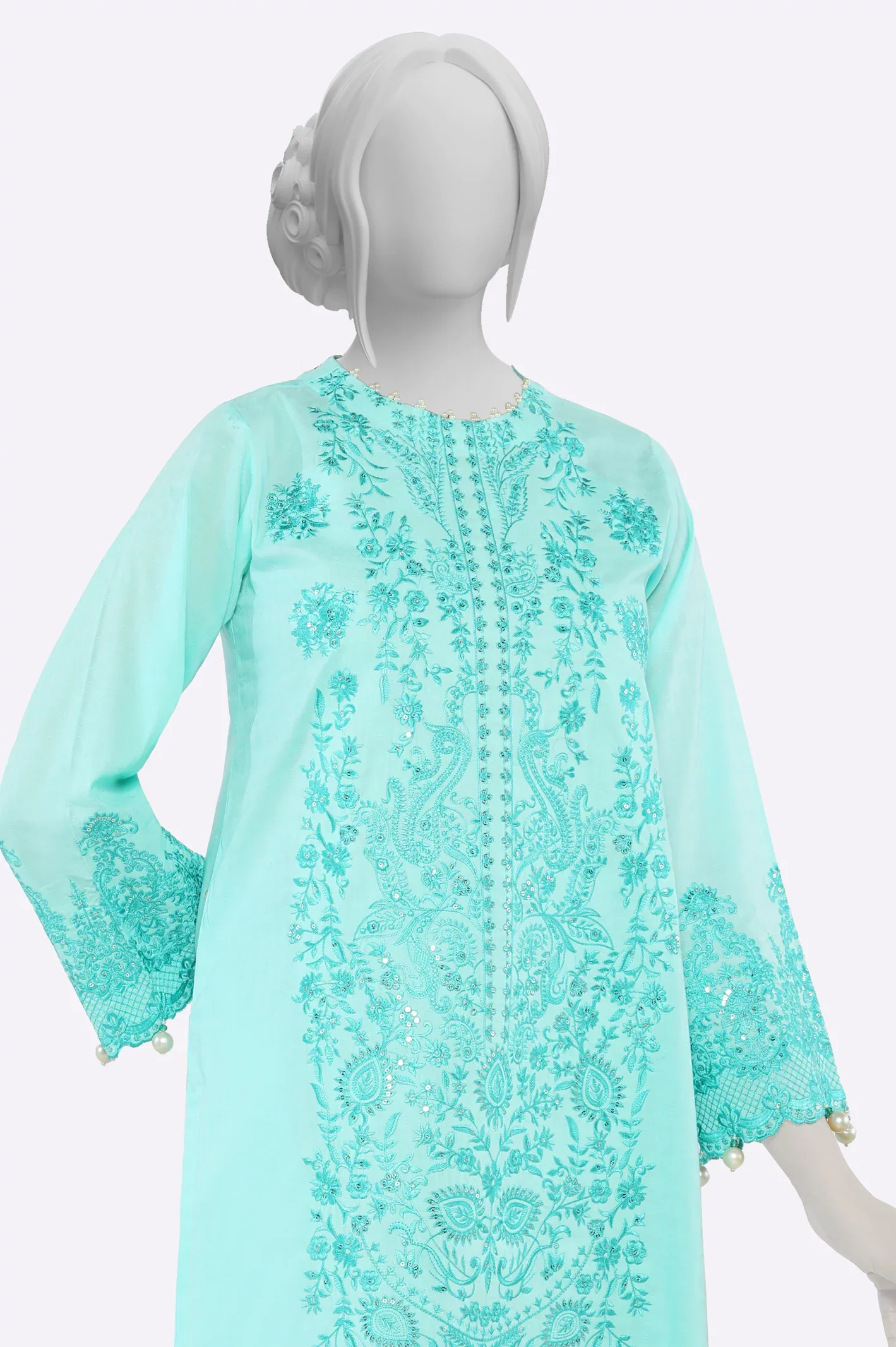 Sea Green Embroidered 2PC - Image 2