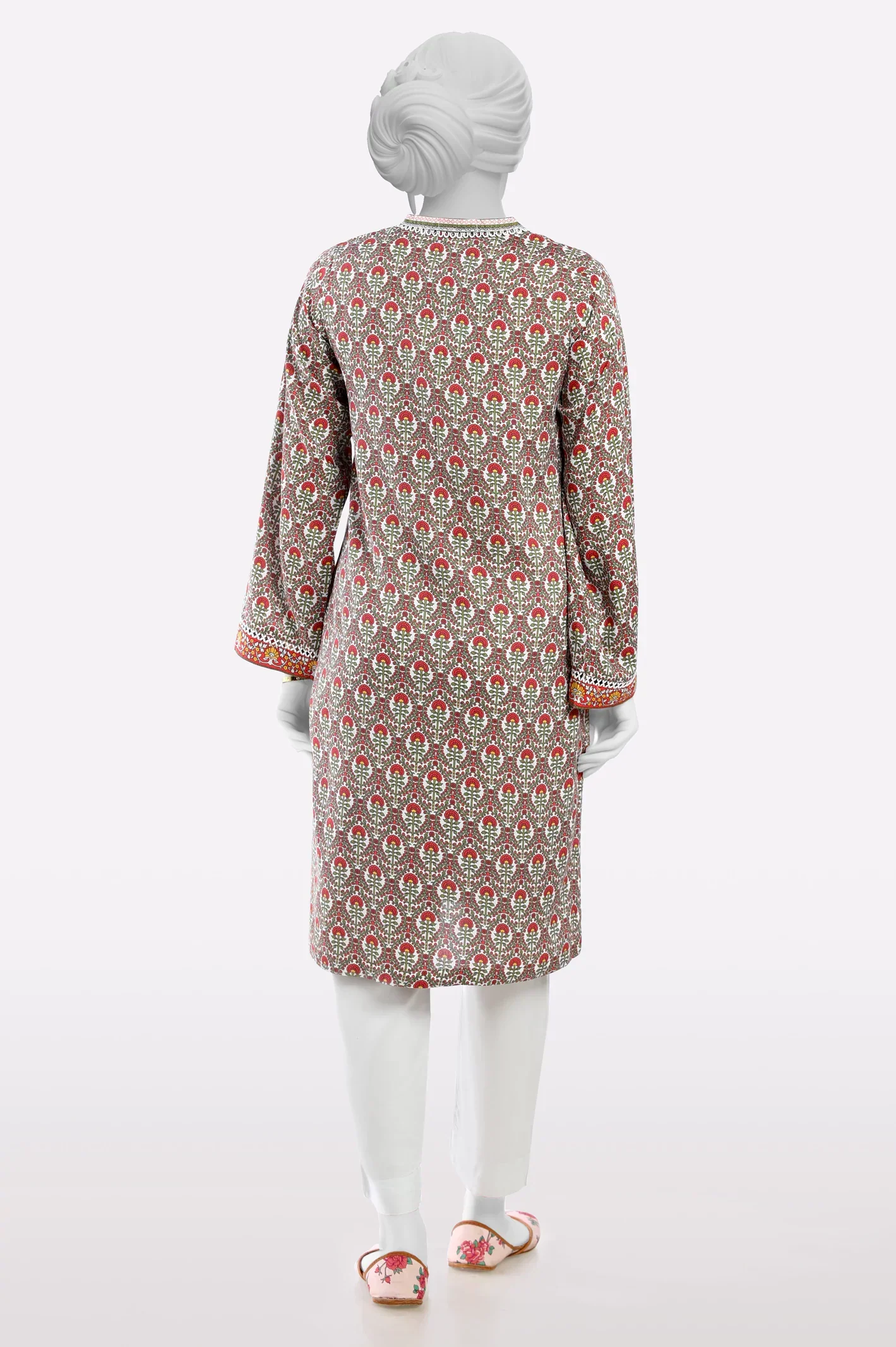 Khaddar Red Printed 2PC - Image 3