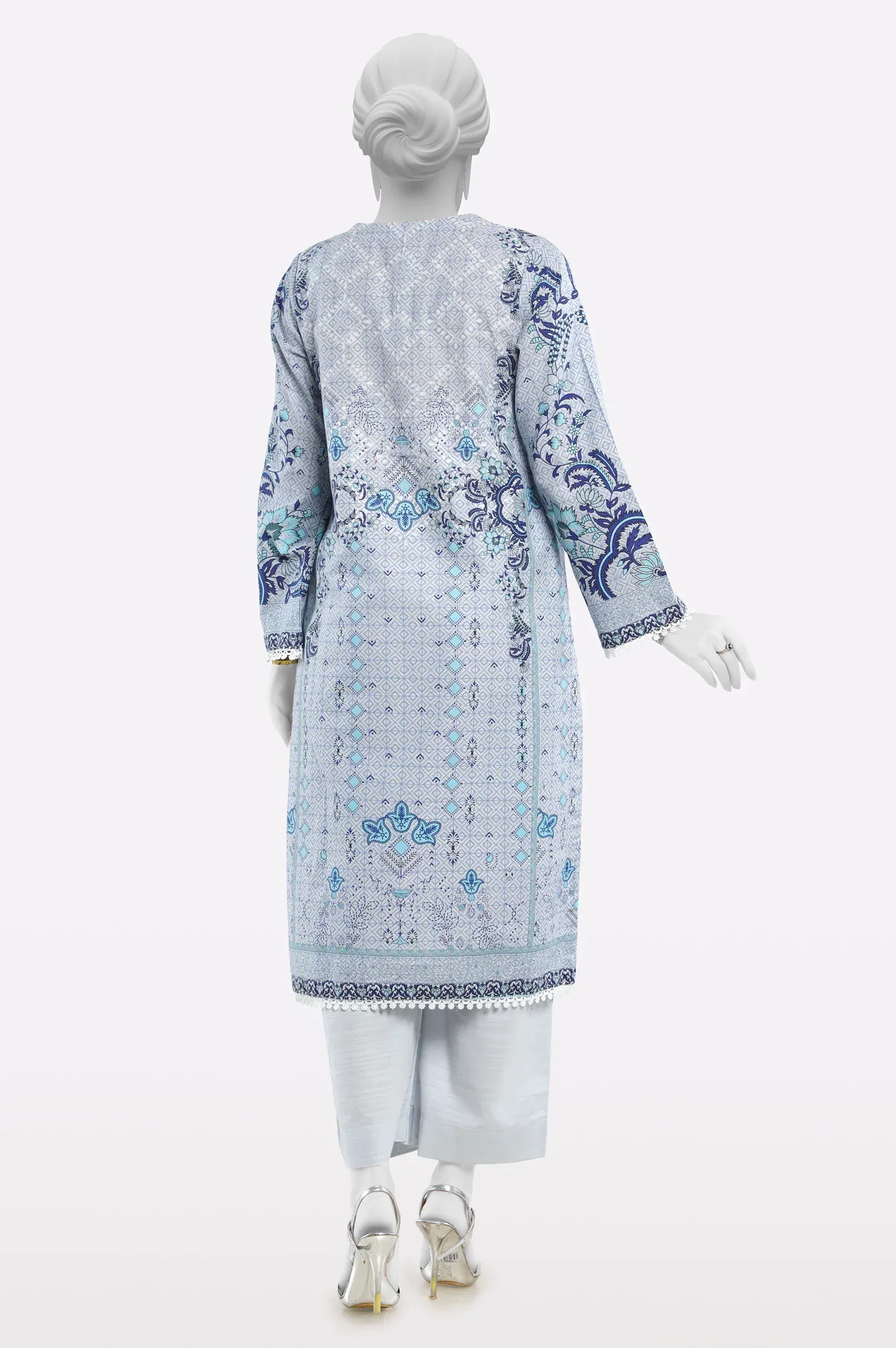 Khaddar Blue Printed 2PC - Image 3