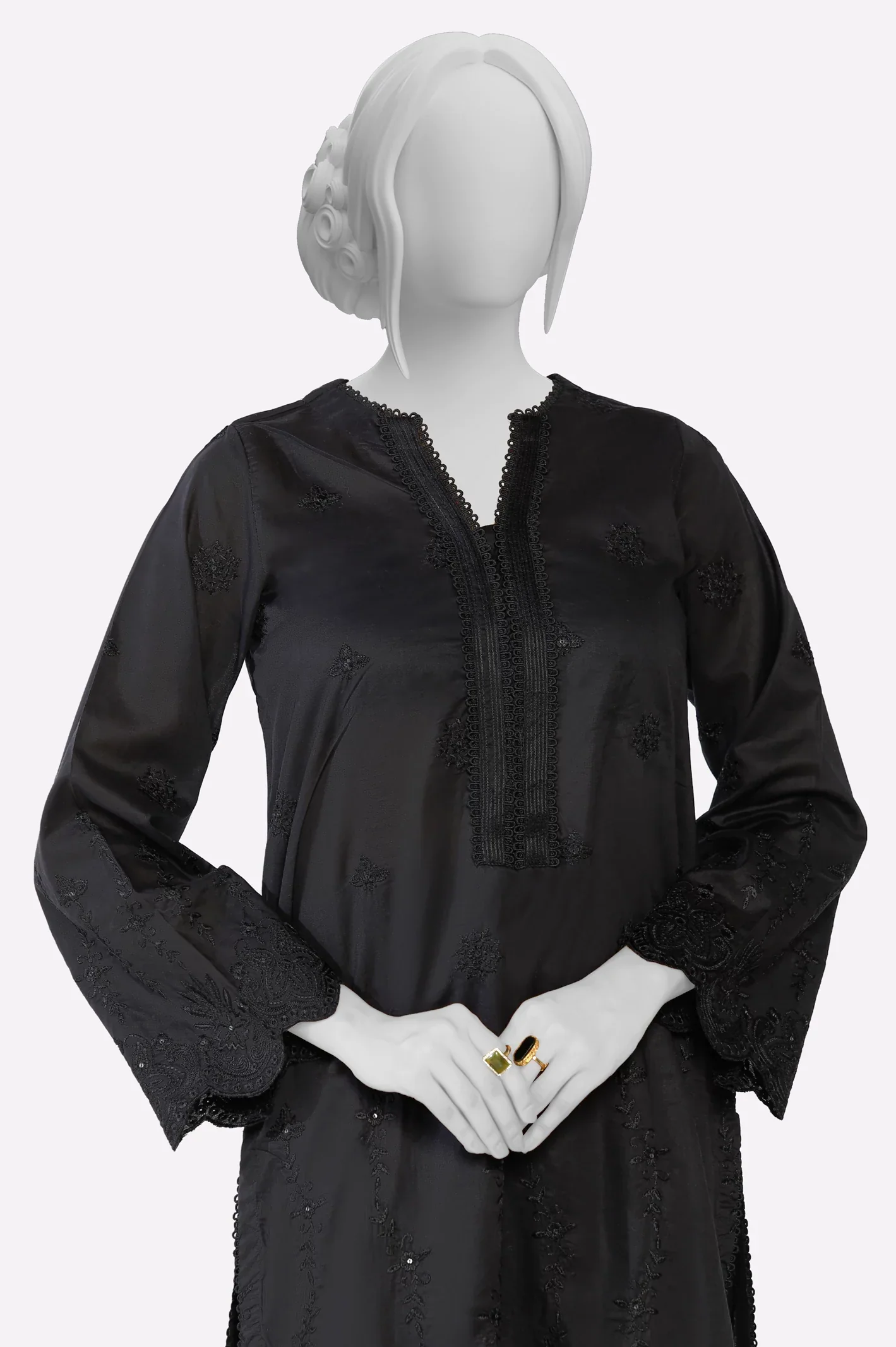 Black Embroidered 2PC - Image 2