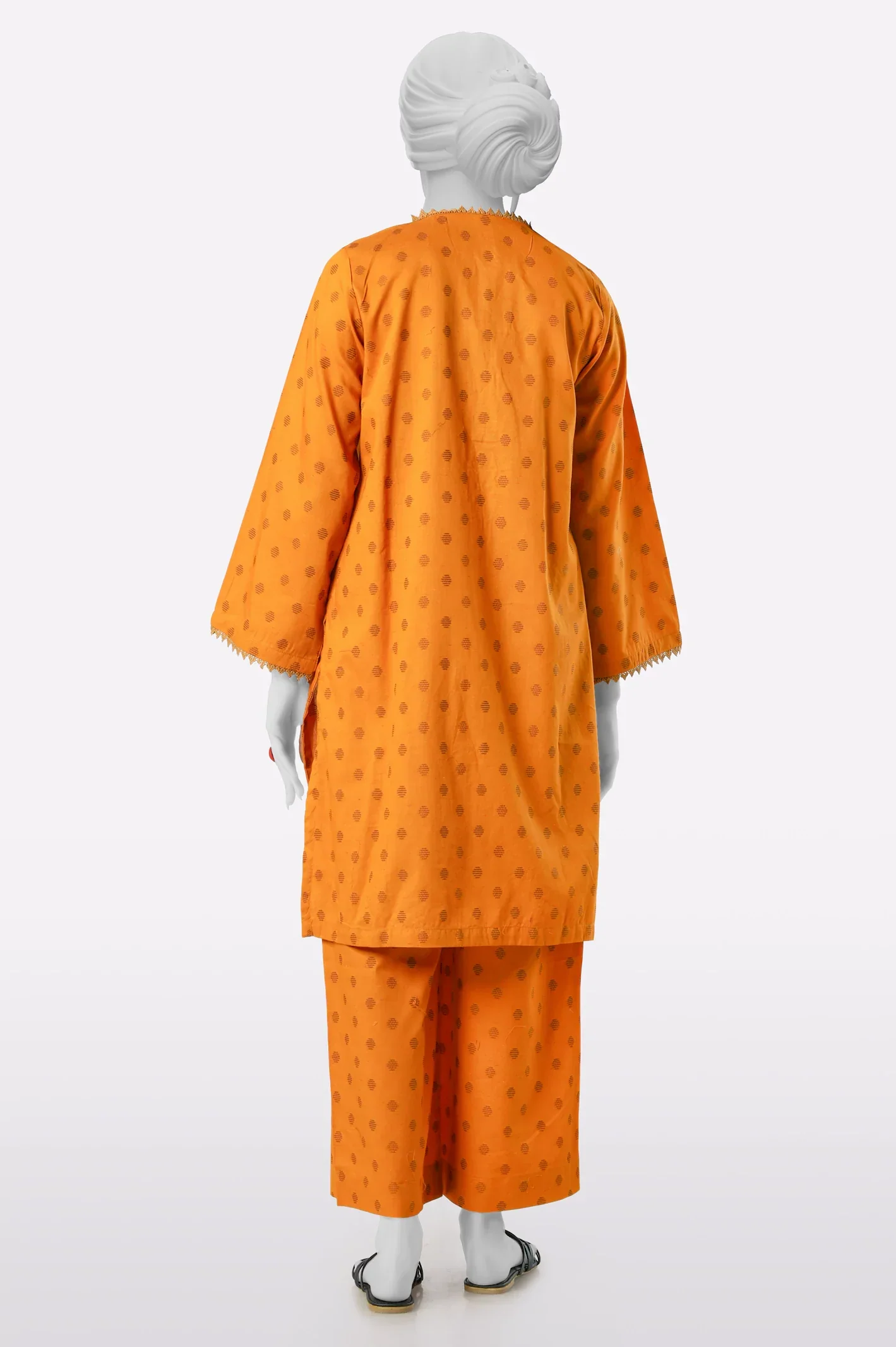 Jacquard Orange Stylised 2PC - Image 3