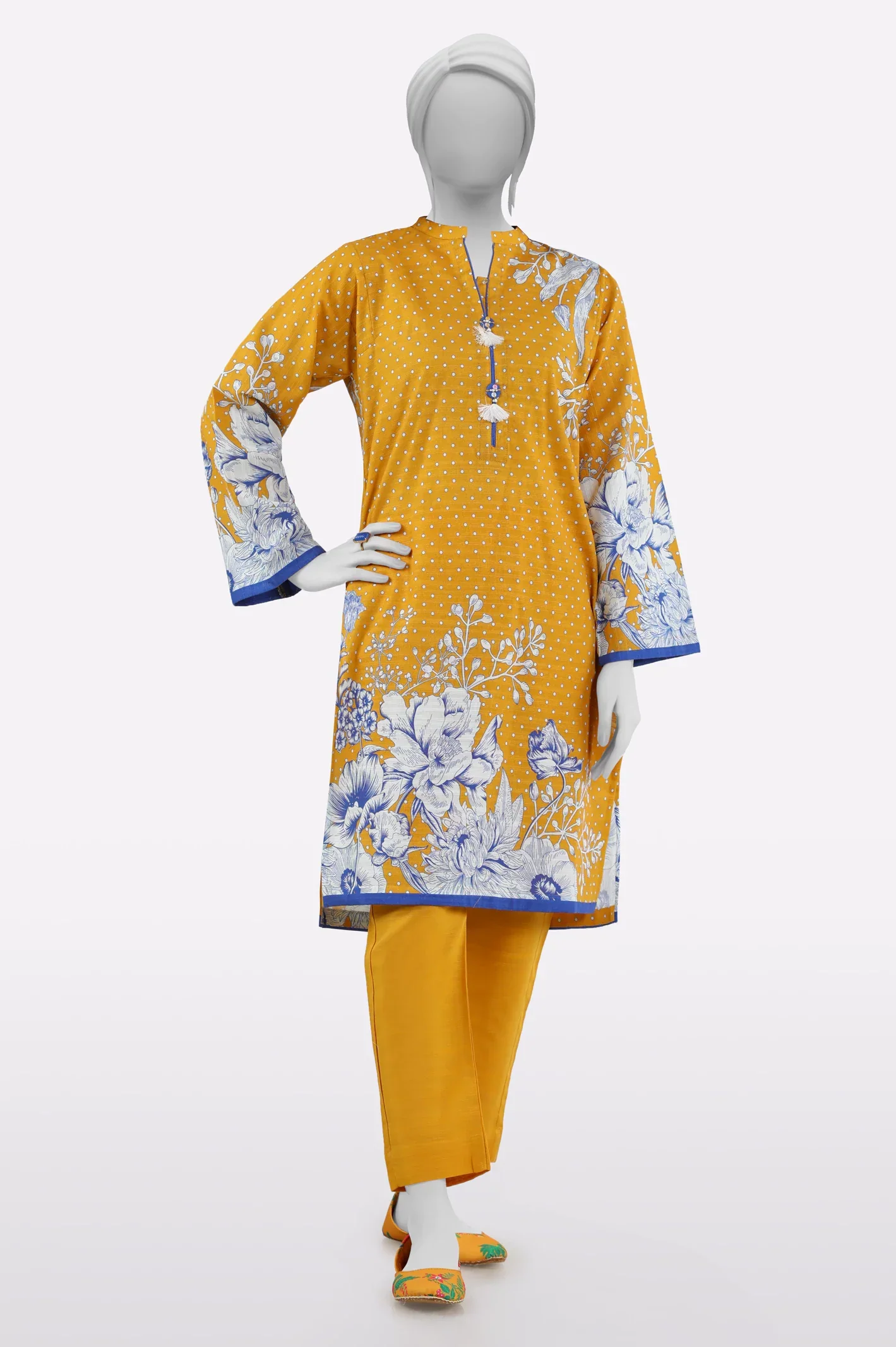 Khaddar Yellow Printed 2PC