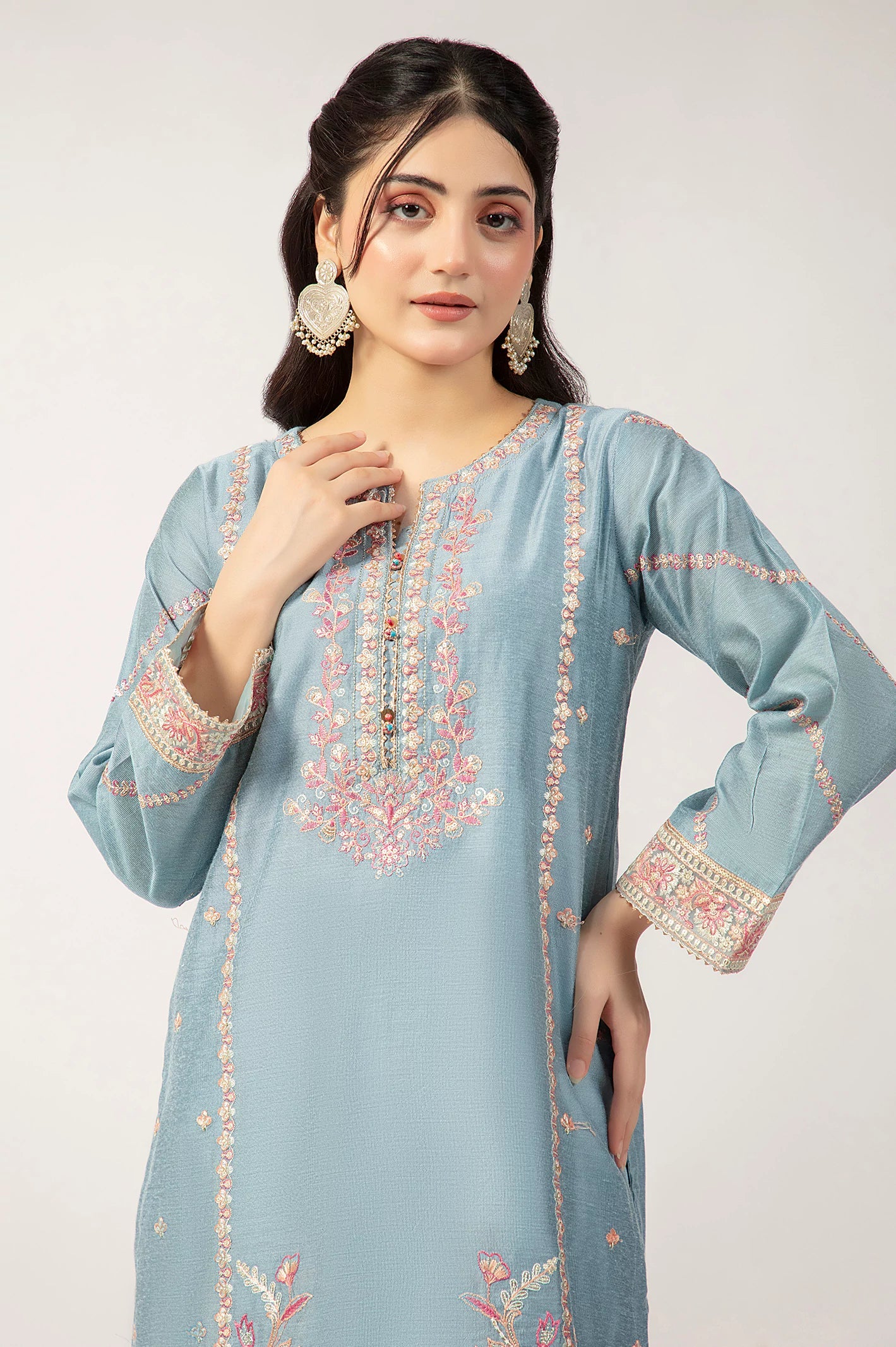 Light Blue Embroidered 2PC - Image 2
