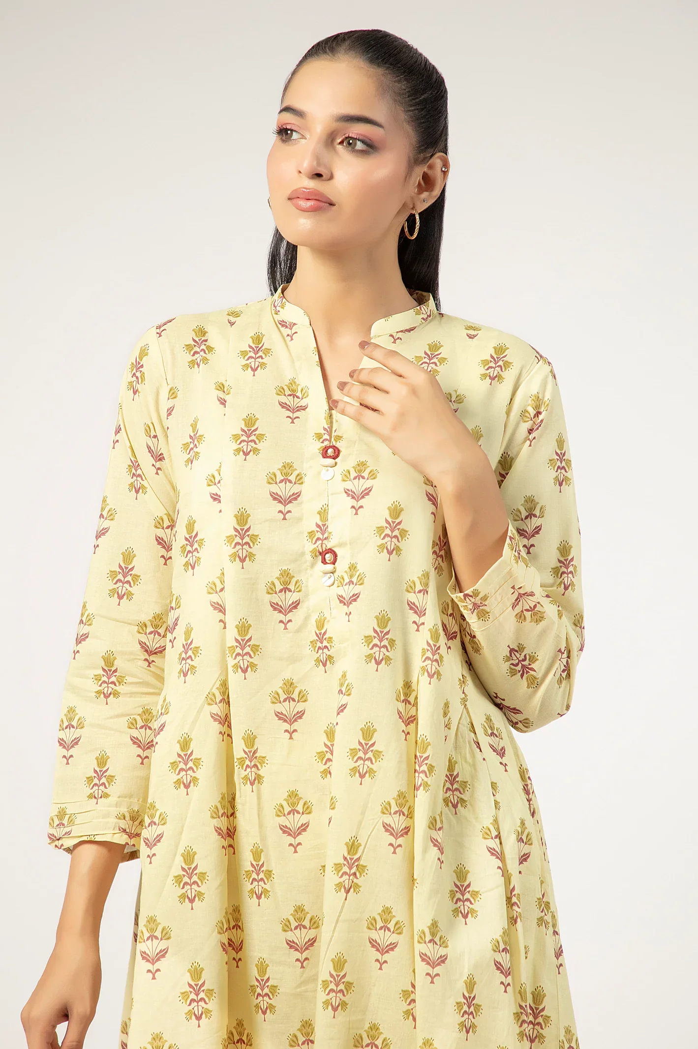 Printed Cambric-Yellow 2PC - Image 3