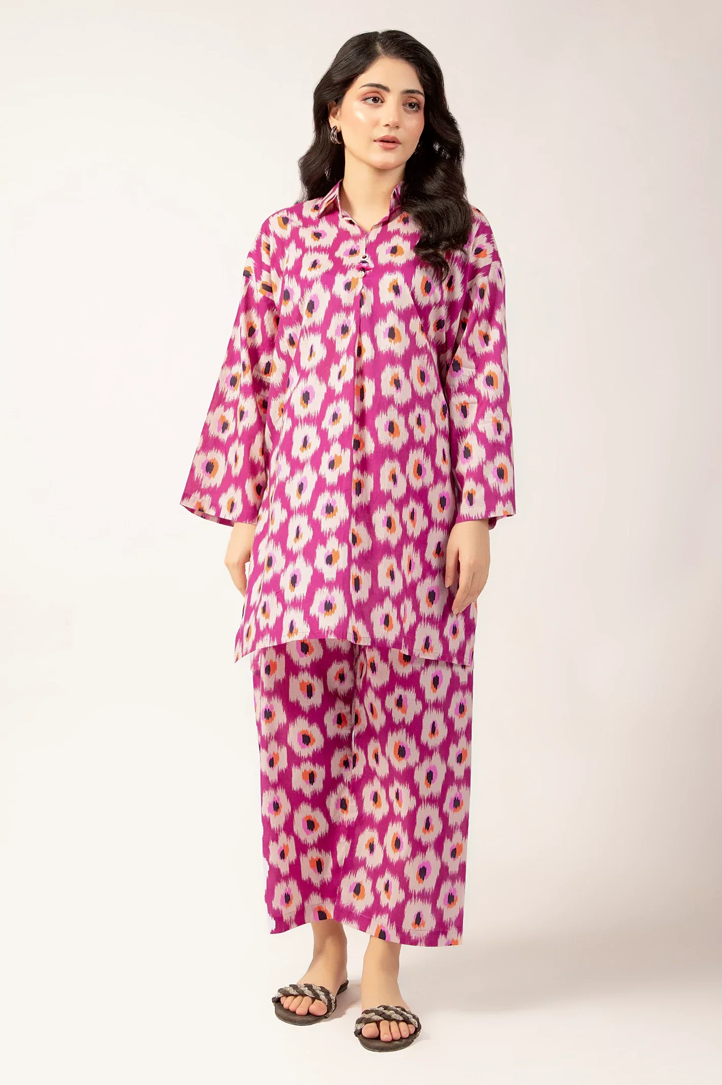 Printed Cambric-Pink 2PC - Image 3