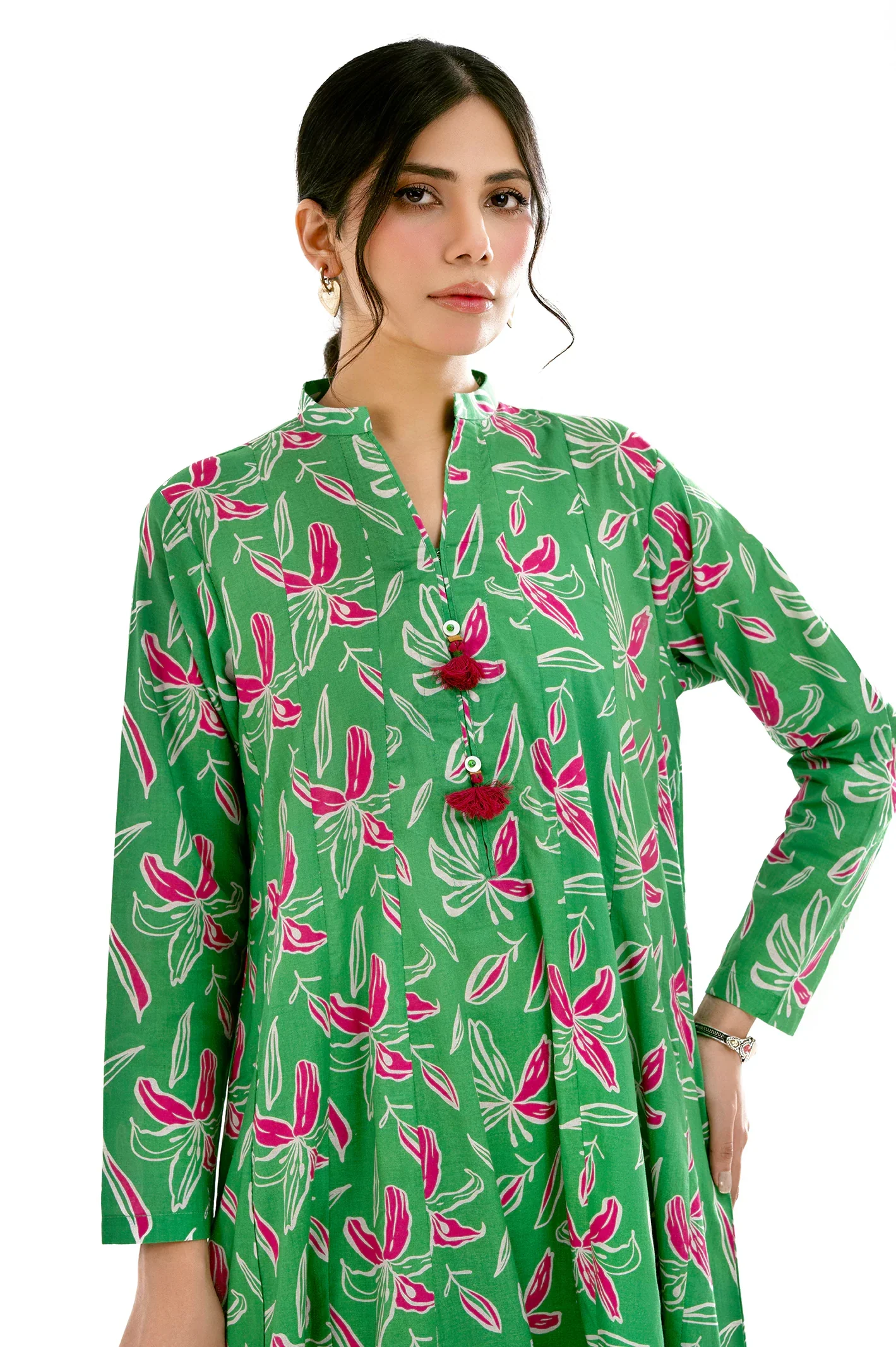 Printed Cambric-Green 2PC - Image 2