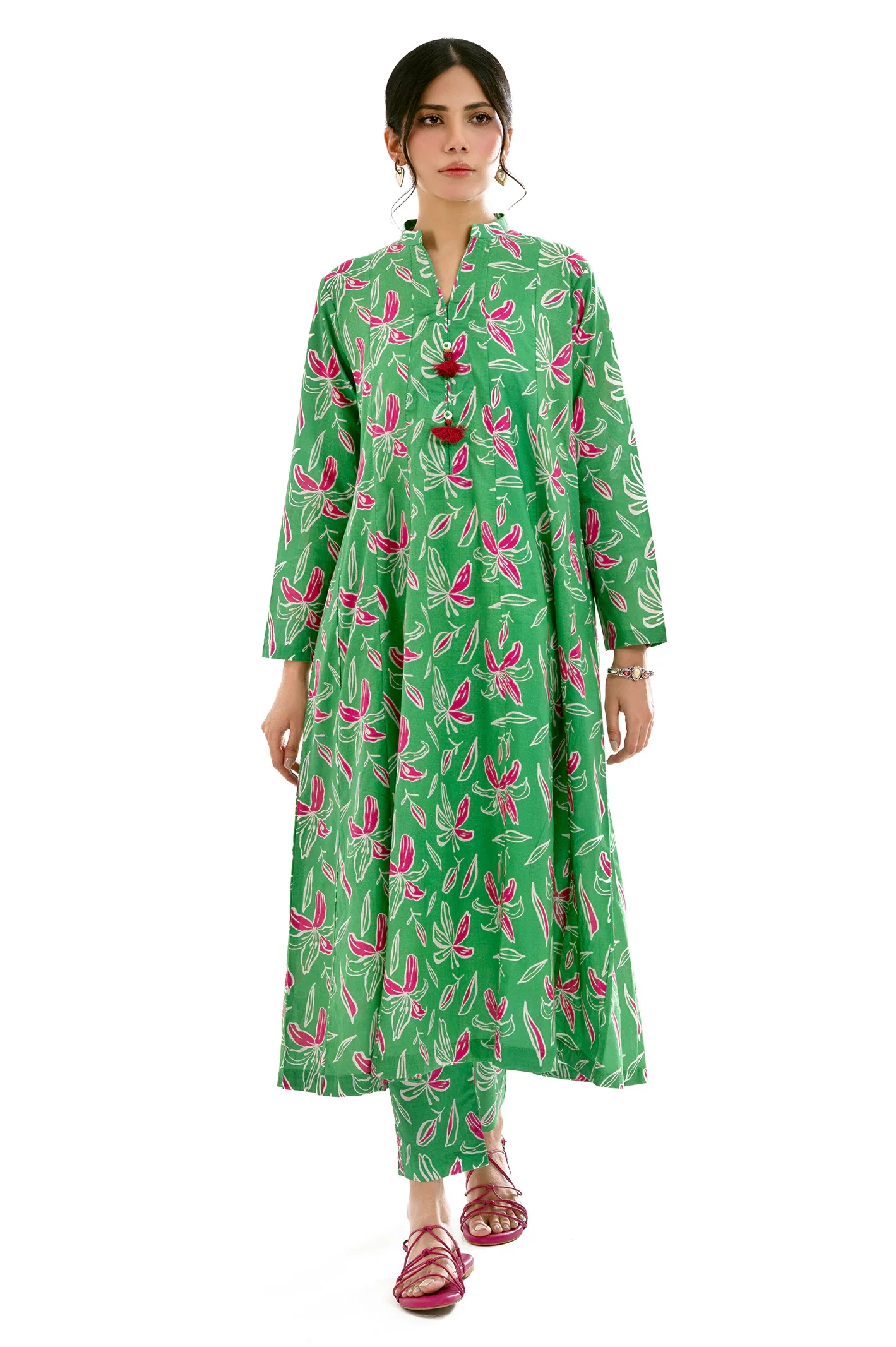 Printed Cambric-Green 2PC - Image 4