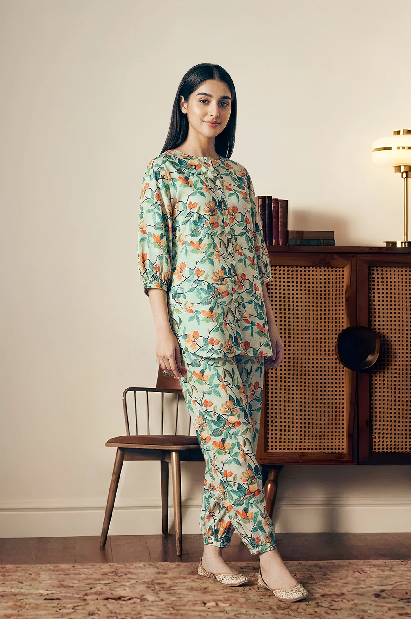 Printed Blue 2PC Suit - Image 2