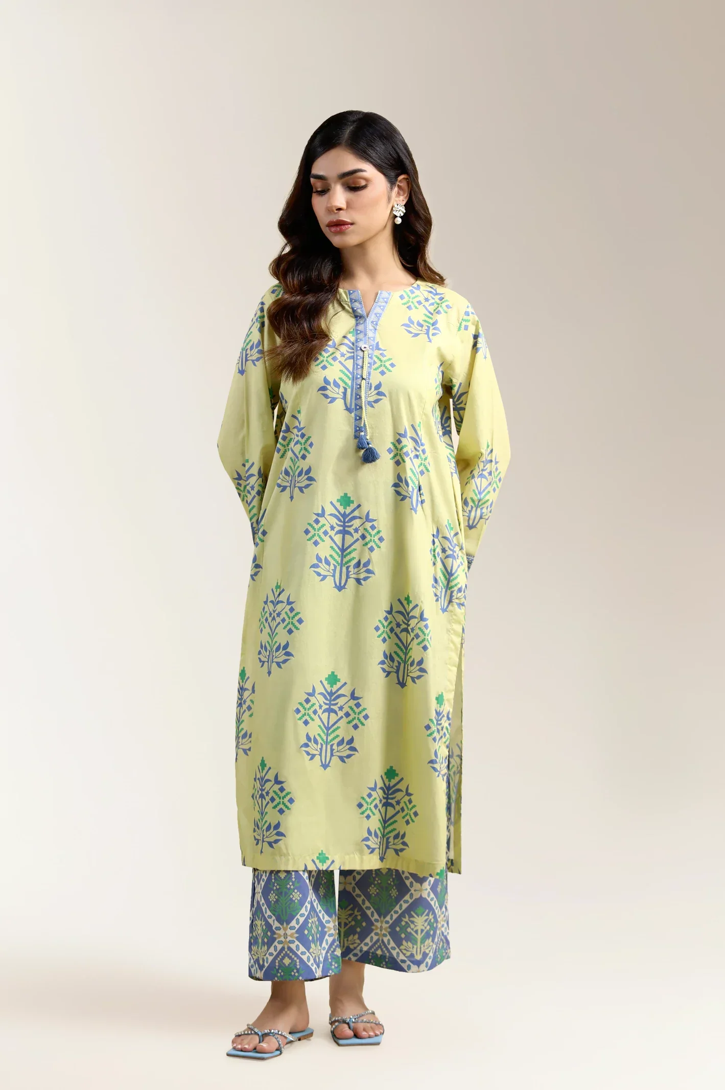 Printed Cambric-Yellow 2PC
