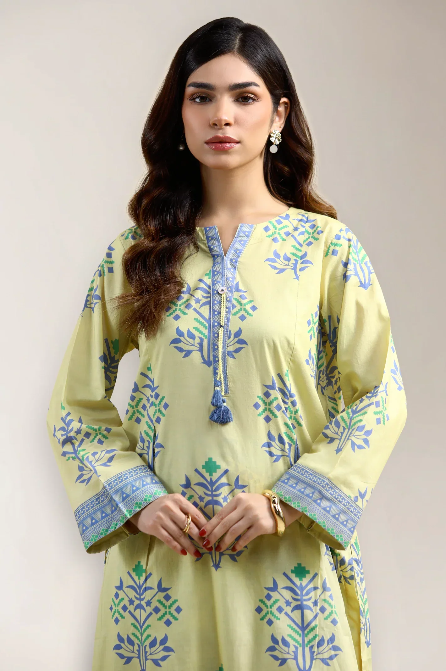 Printed Cambric-Yellow 2PC - Image 2