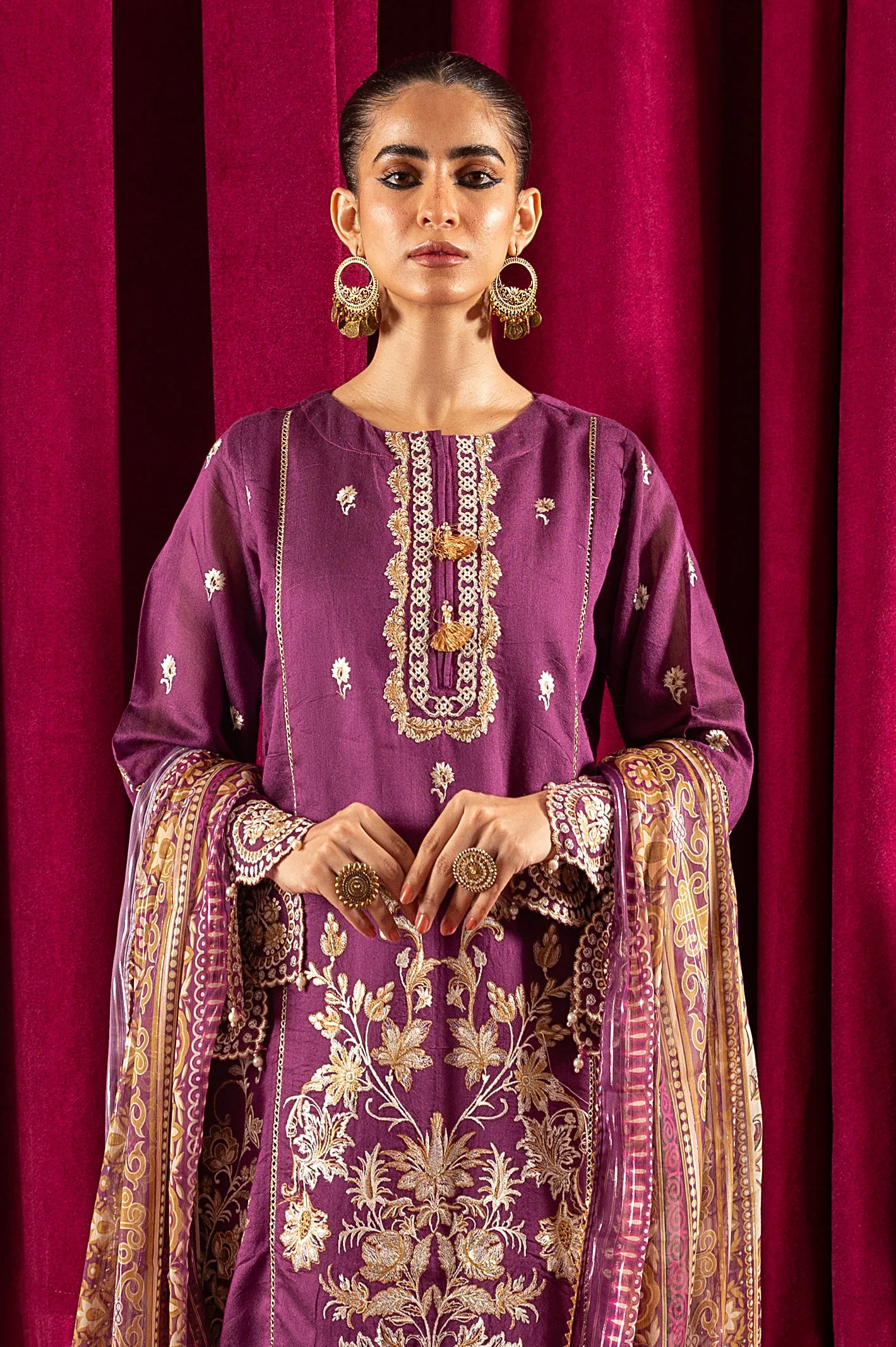 3PC Purple Embroidered - Image 2