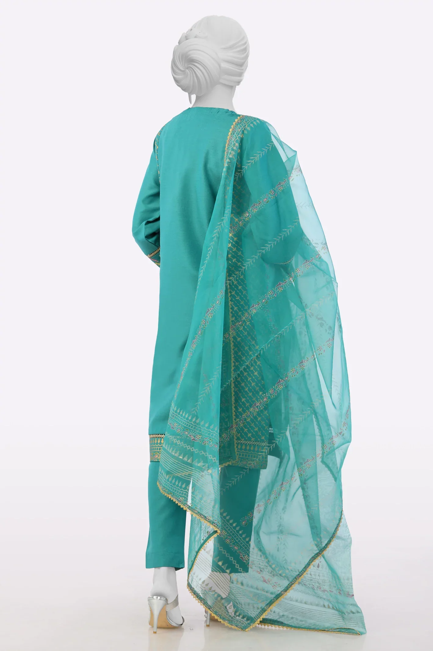 Green Embroidered 3PC - Image 3