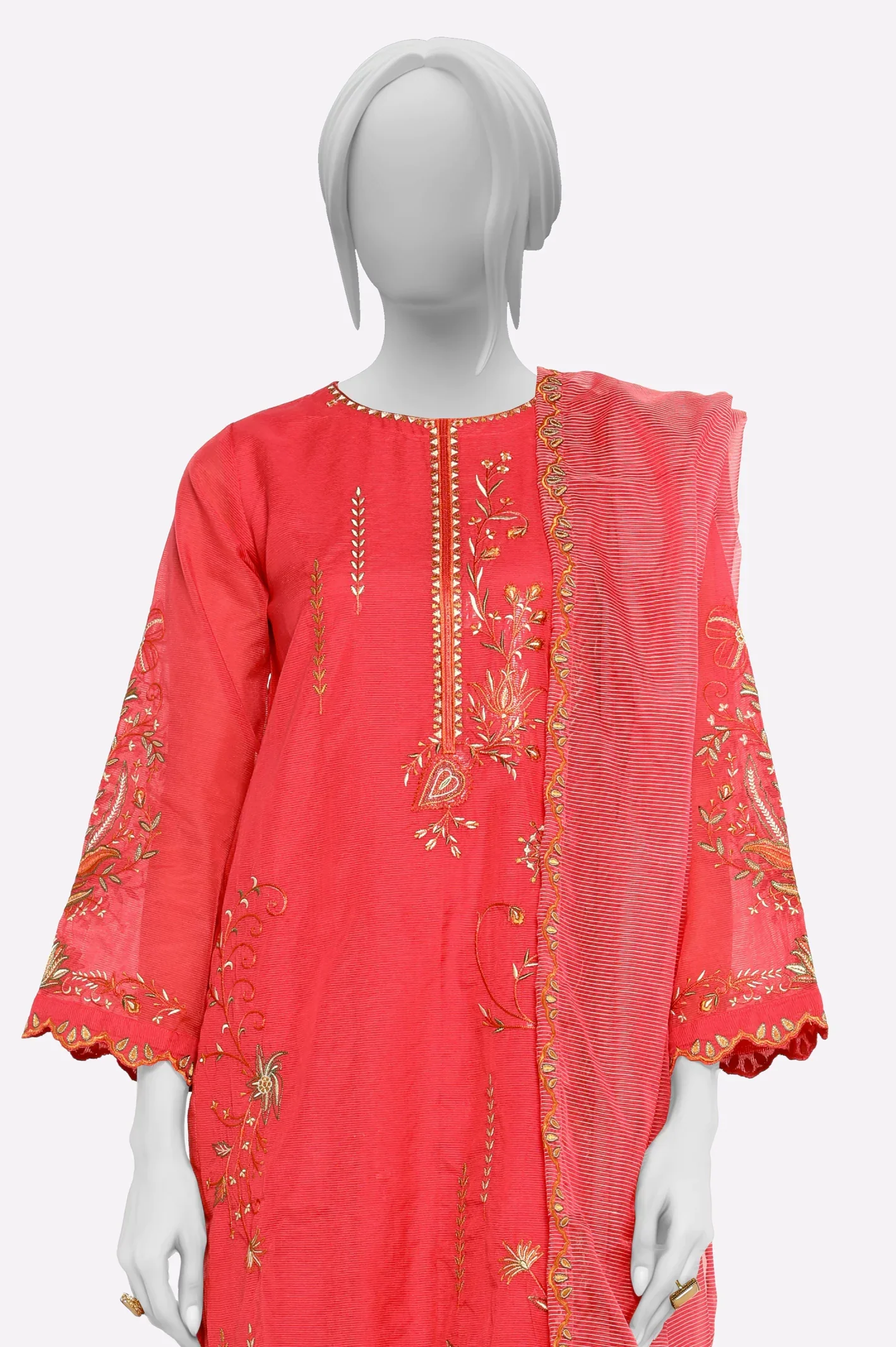 Red Embroidered 3PC - Image 2