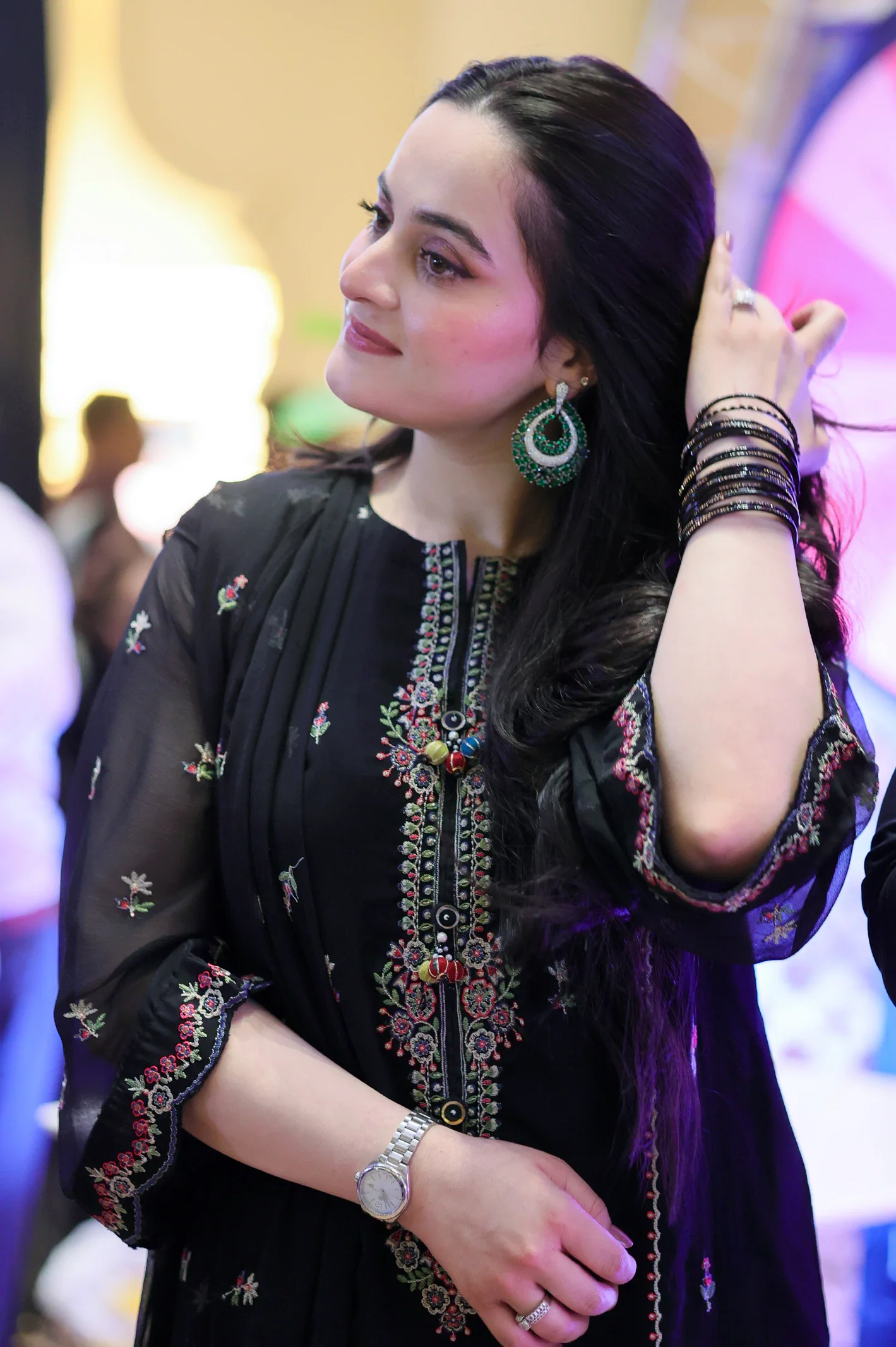 Embroidered Chiffon Black 3PC - Image 6