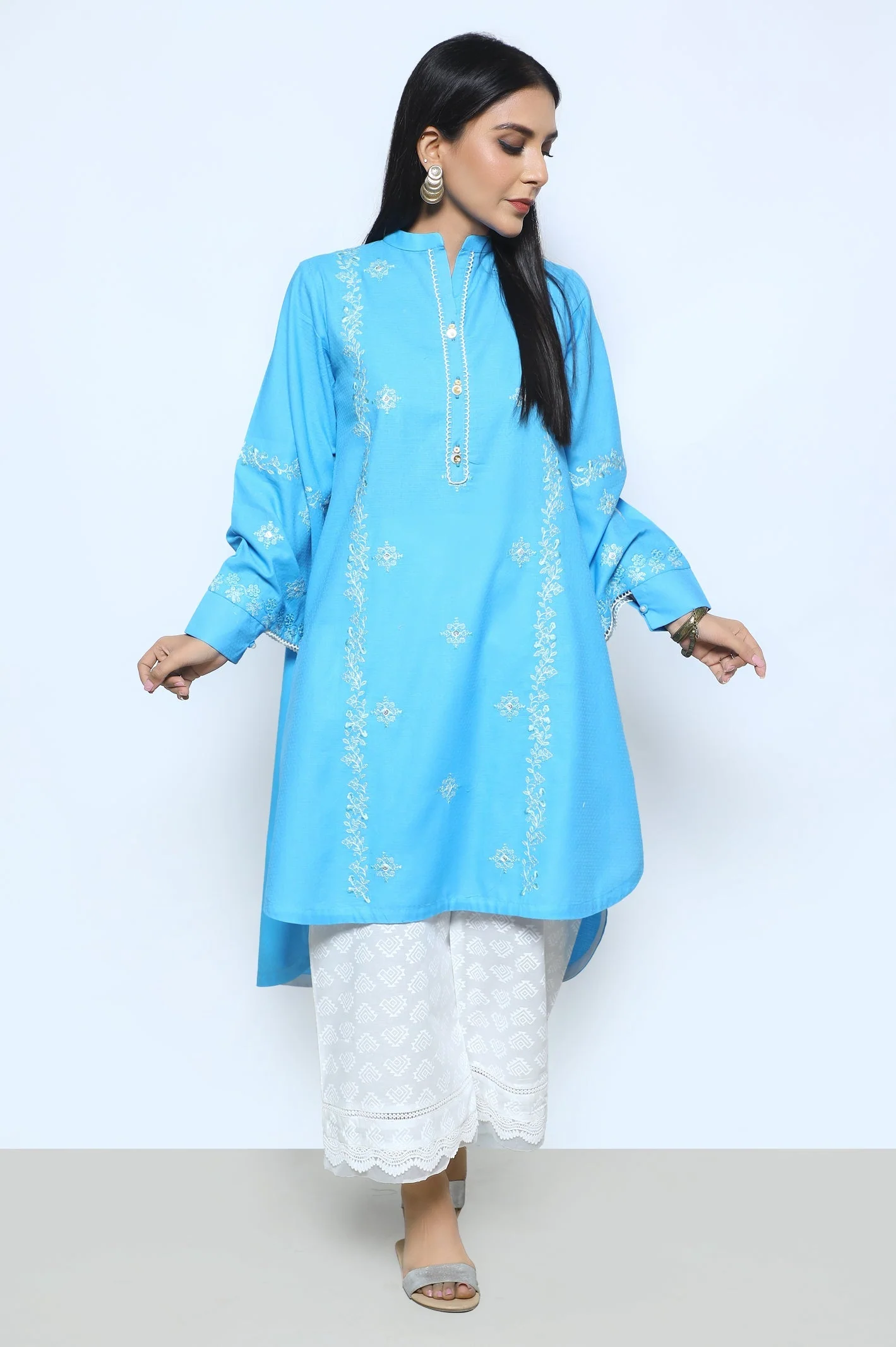 Dobby Blue Kurti