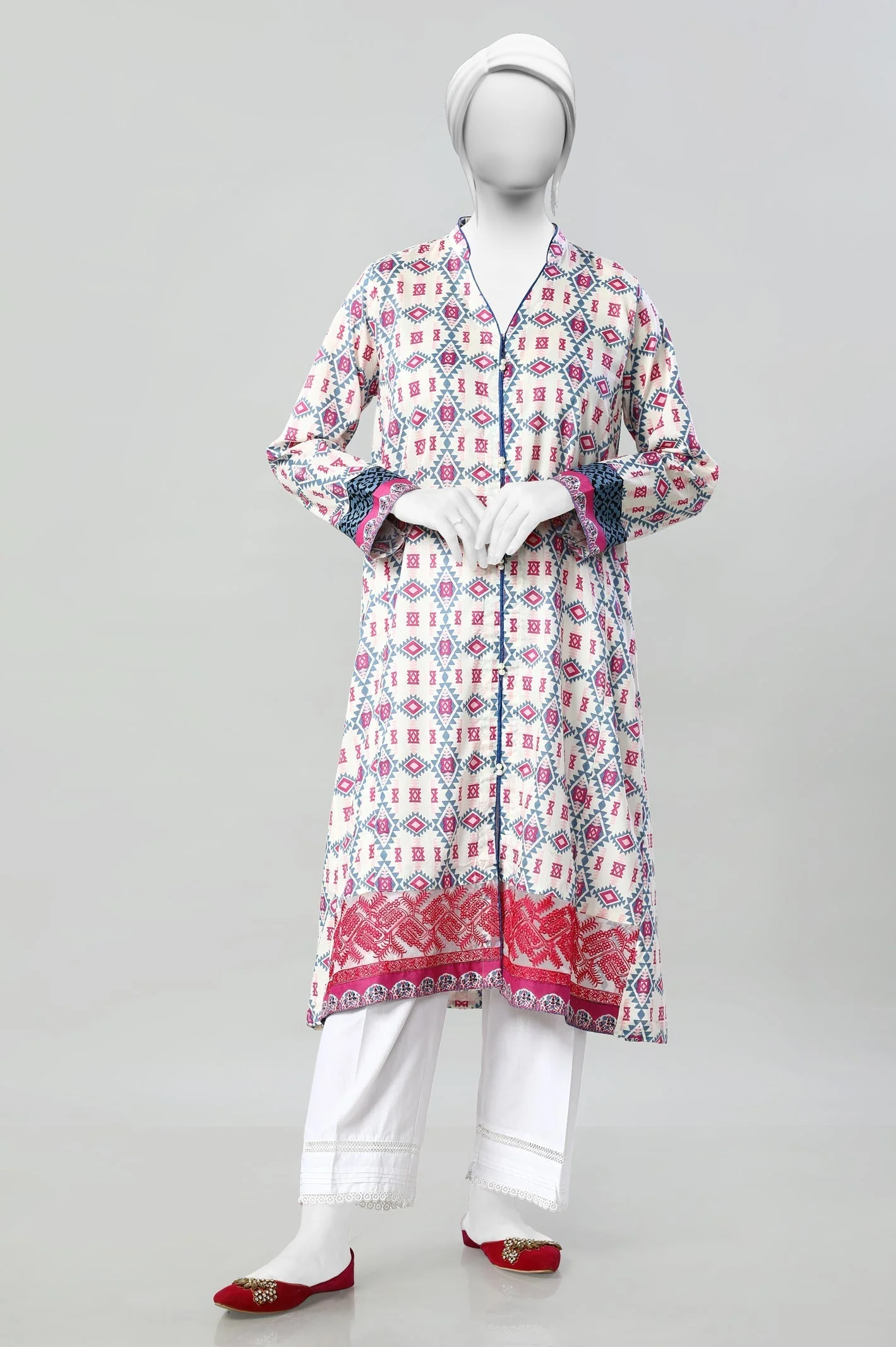 Cambric Pink Kurti - Image 2