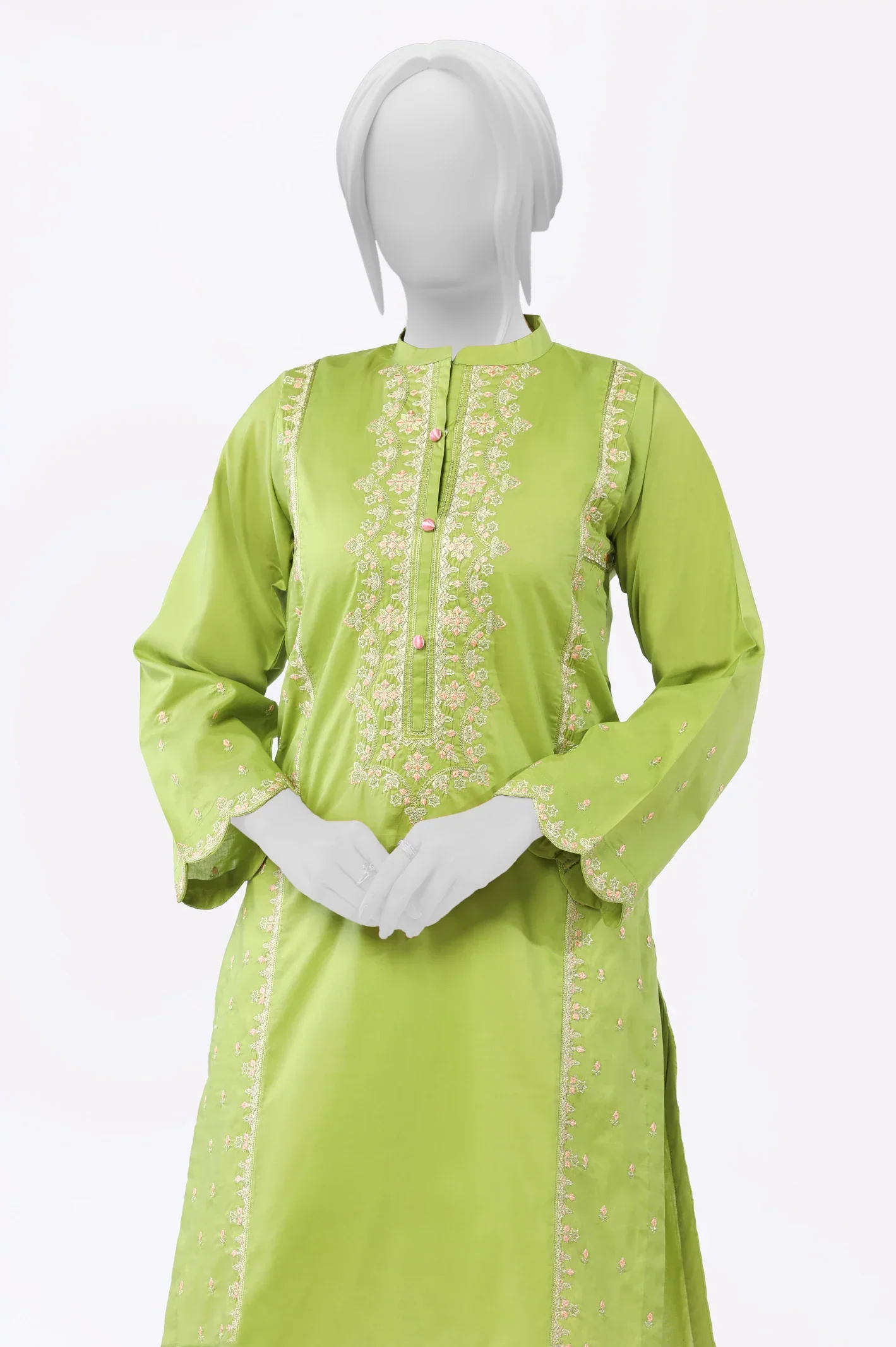 Green Embroidered Kurti - Image 2
