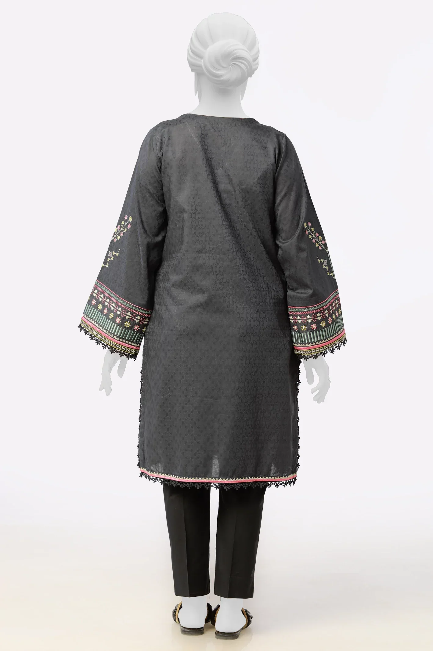 Black Embroidered Kurti - Image 3