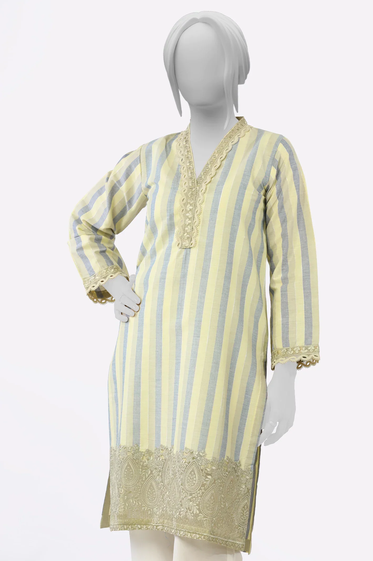 Pistachio Embroidered Kurti - Image 2