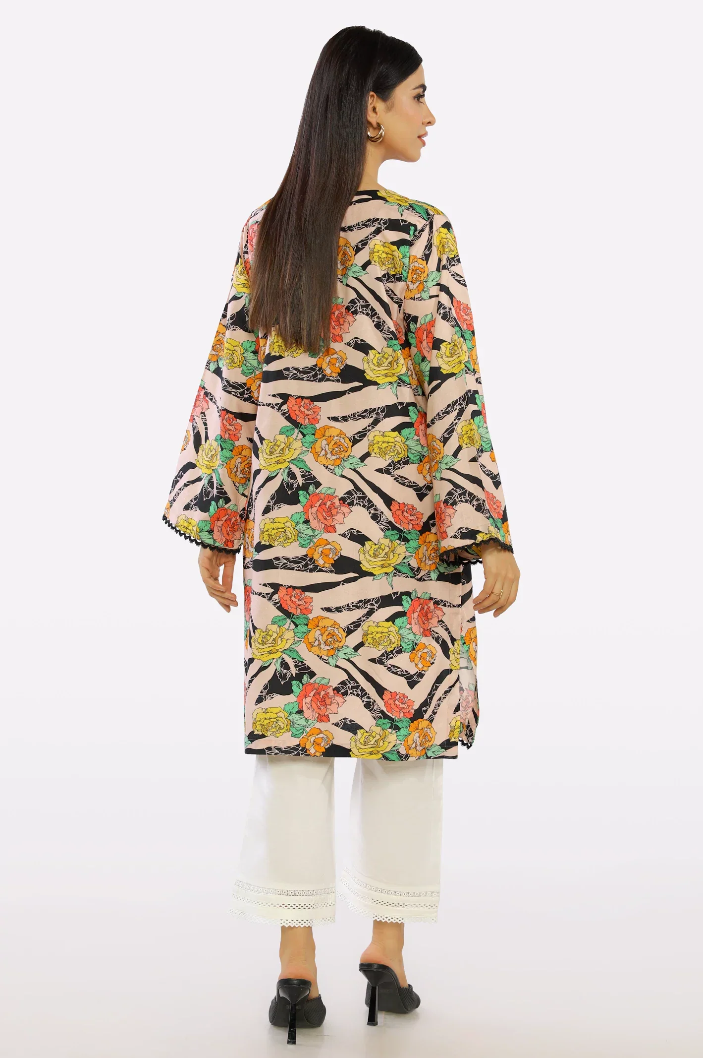 Peach Ready To Wear Printed Kurti - Image 4