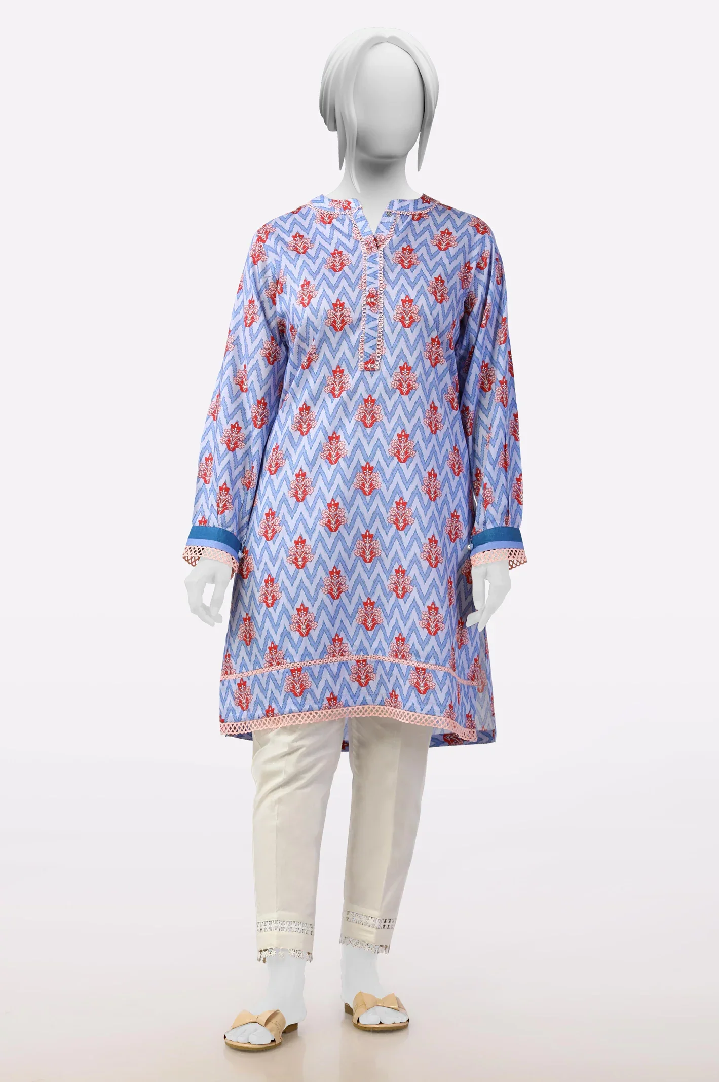 Cambric Purple Printed Kurti